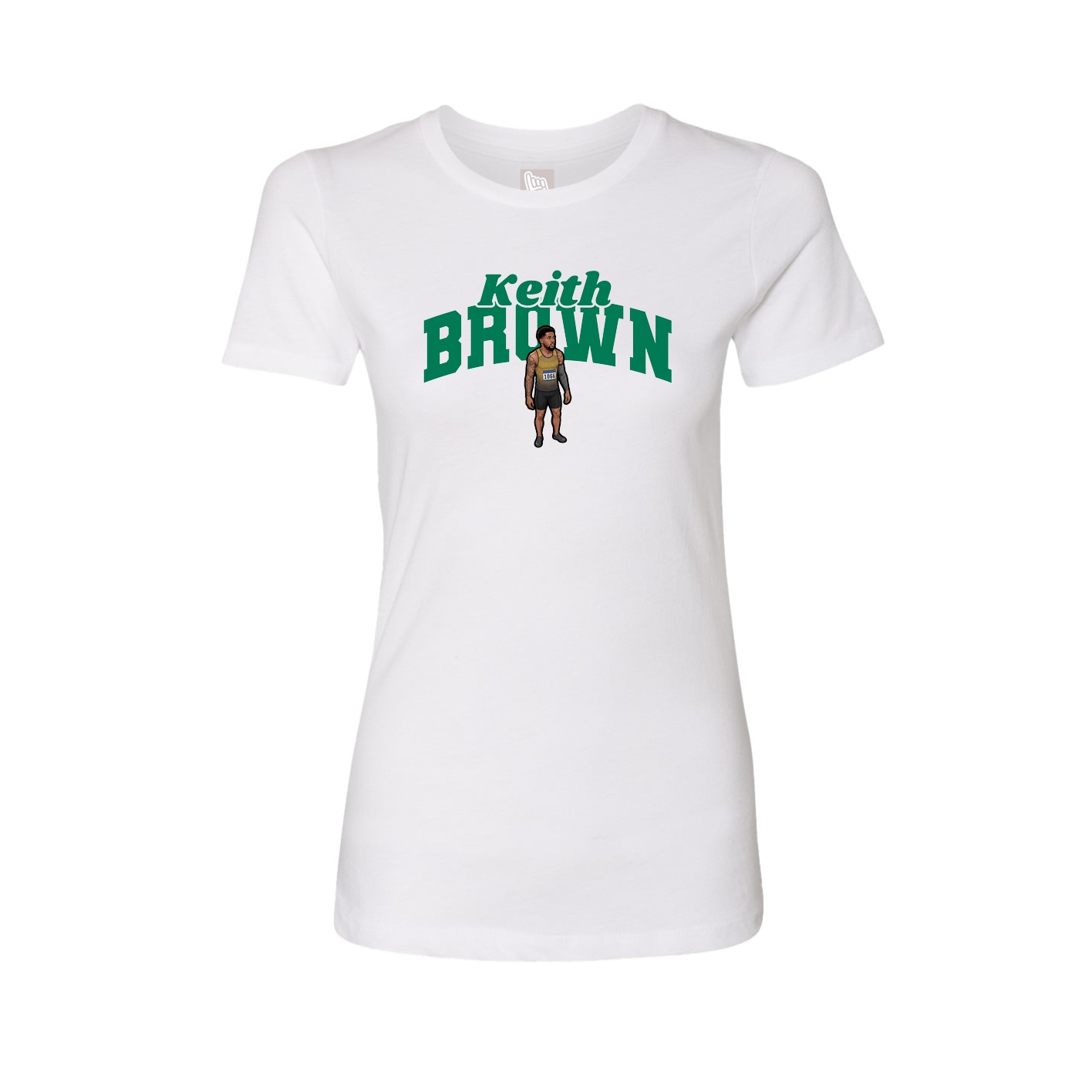 Fitted Women's Tee — Signature Arch in White