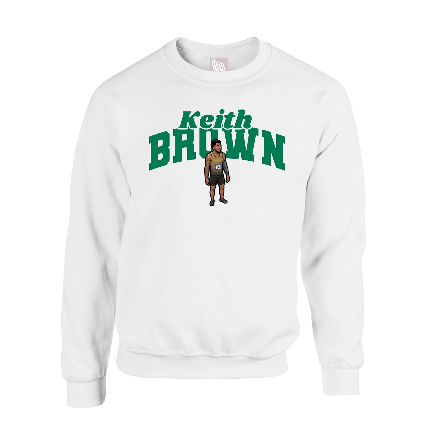 Fleece Crew — Signature Arch in White