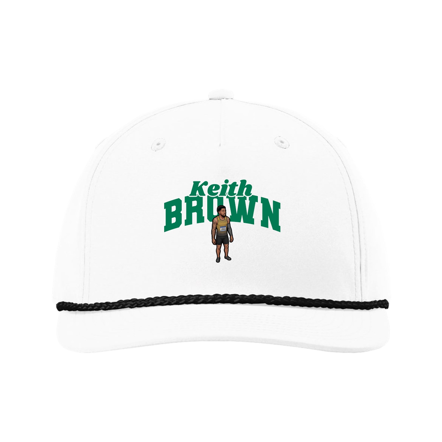 Five-Panel Classic Rope Cap — Signature Arch in White