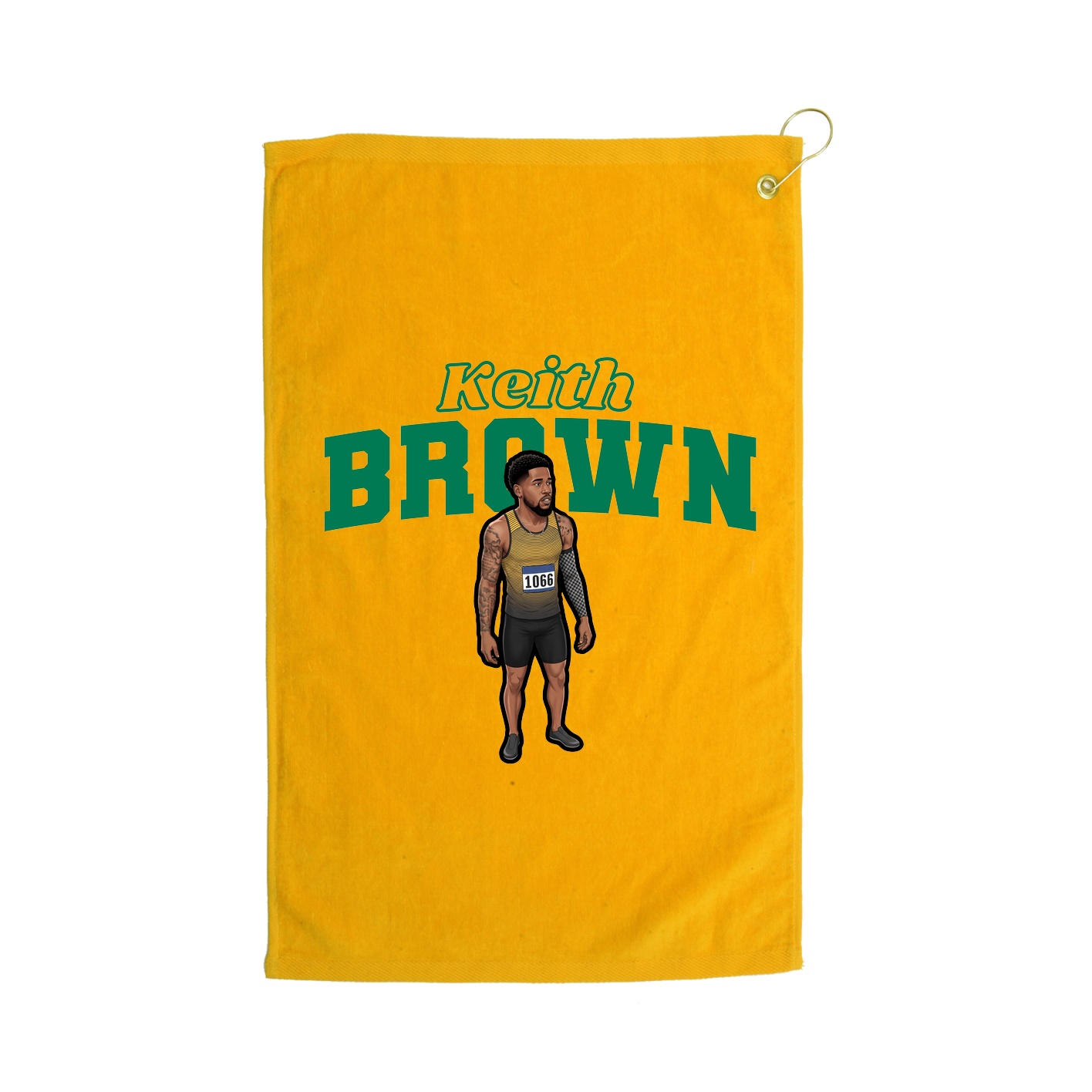 Golf Towel — Name Arch in Gold