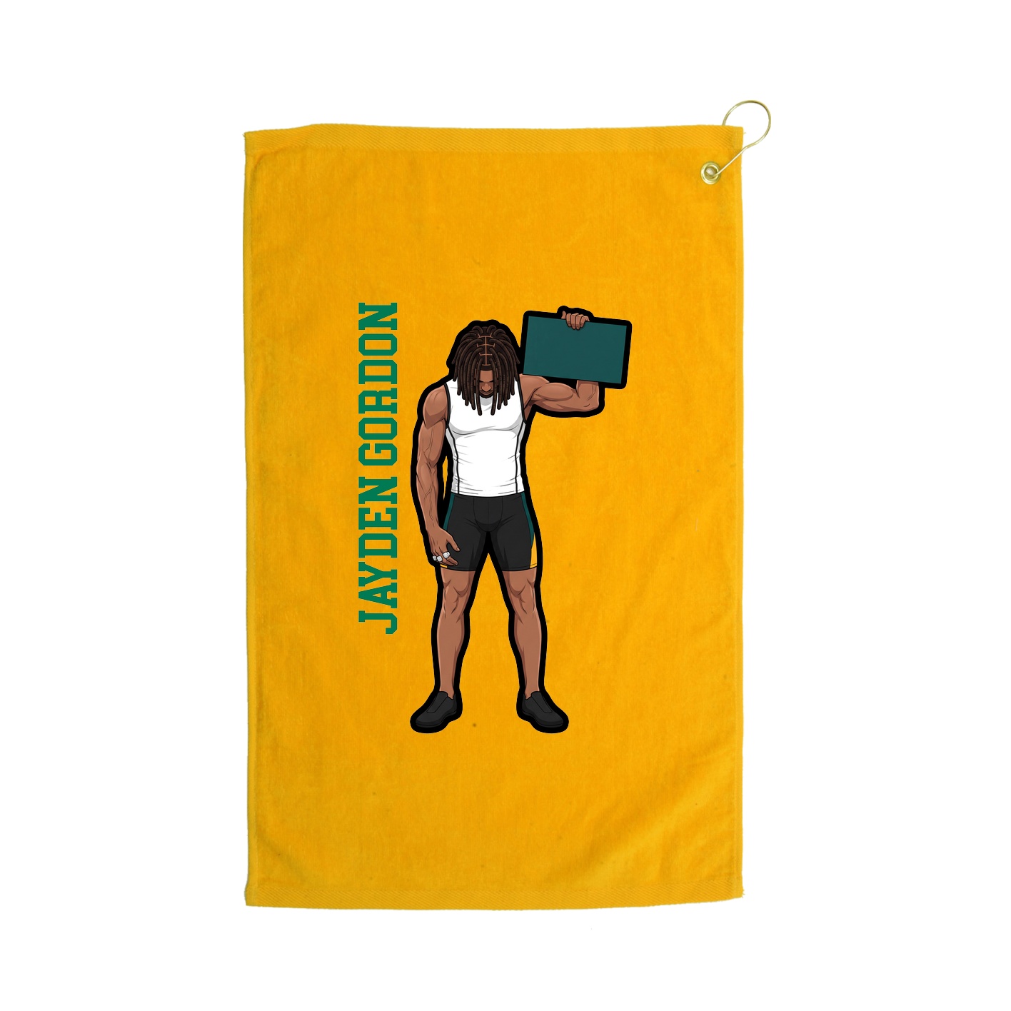 Golf Towel — Name Vertical in Gold