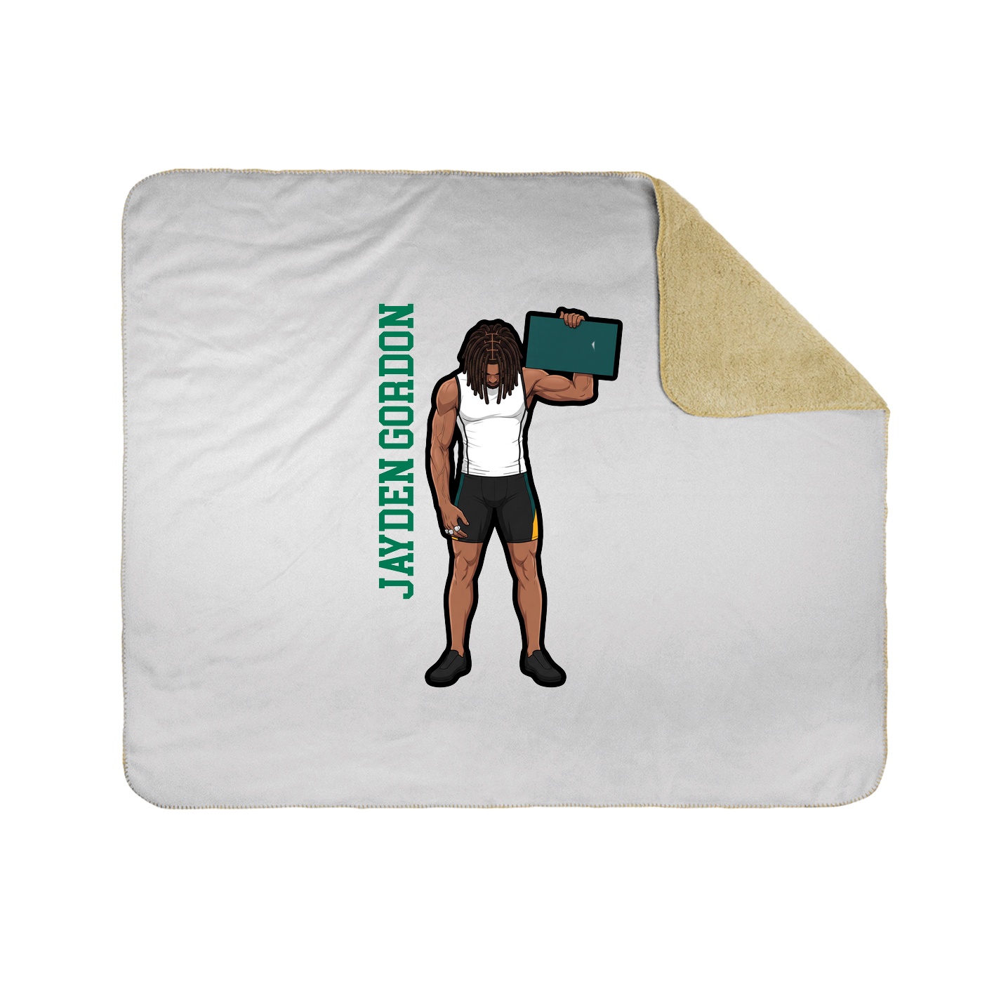 Throw Blanket — Name Vertical in White
