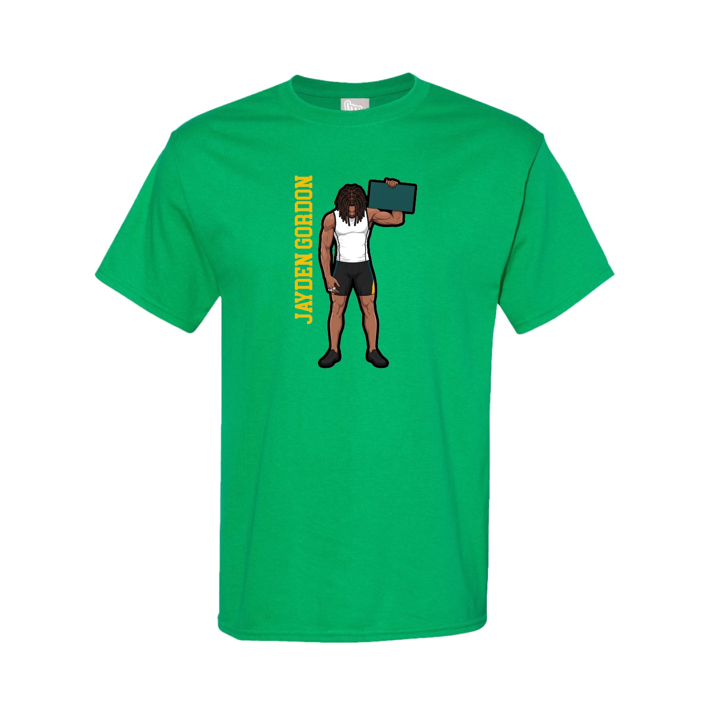 Tee — Name Vertical in Green