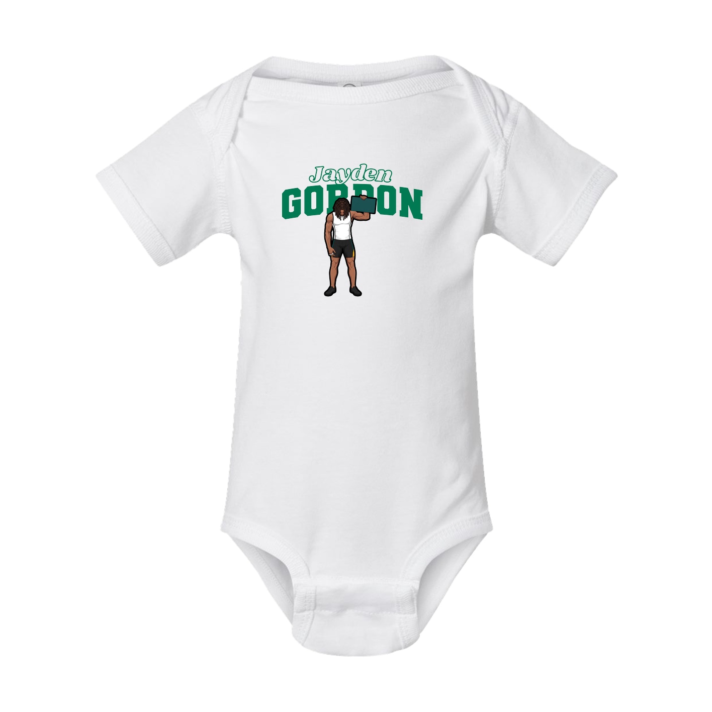 Baby Onesie — Name Arch in White