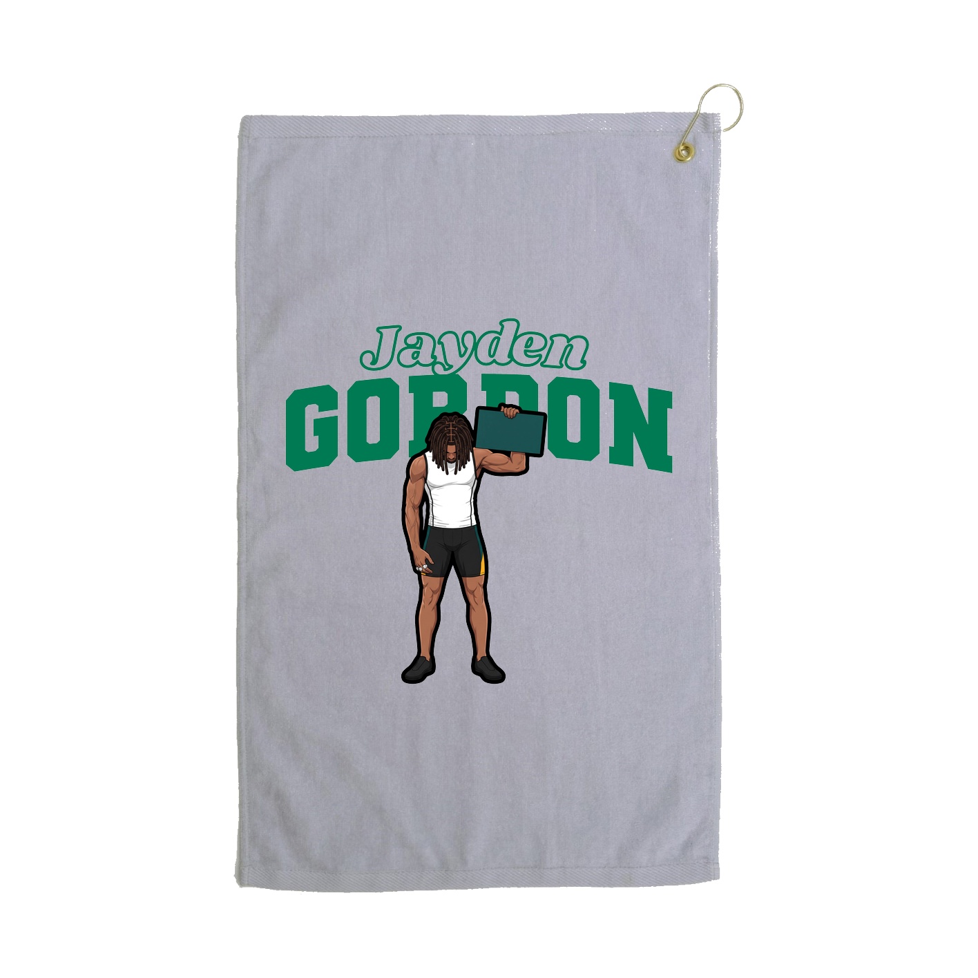 Golf Towel — Name Arch in Grey