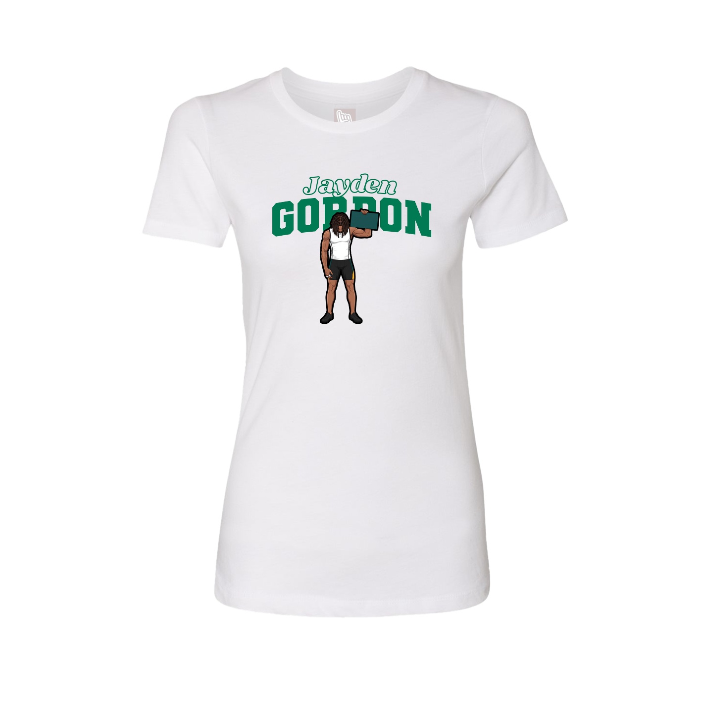 Fitted Women's Tee — Name Arch in White