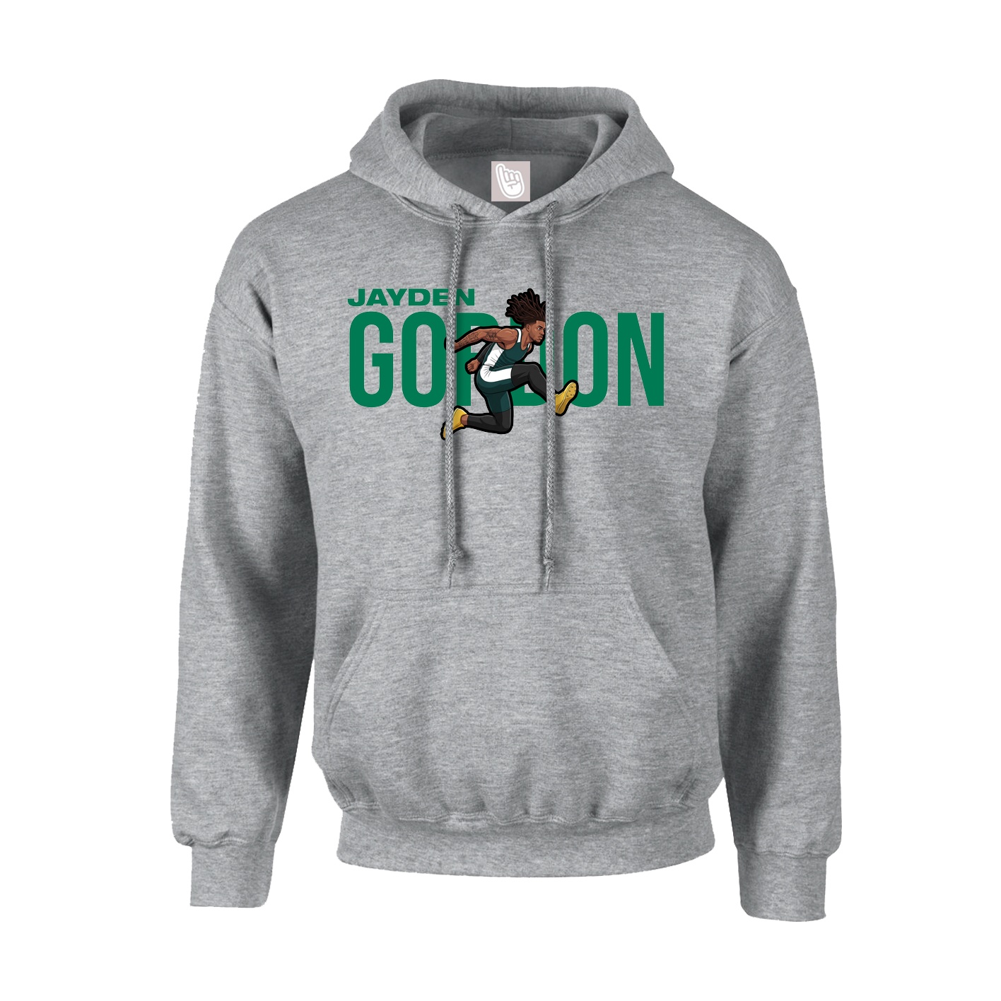 Youth Hoodie — Player Name in Grey