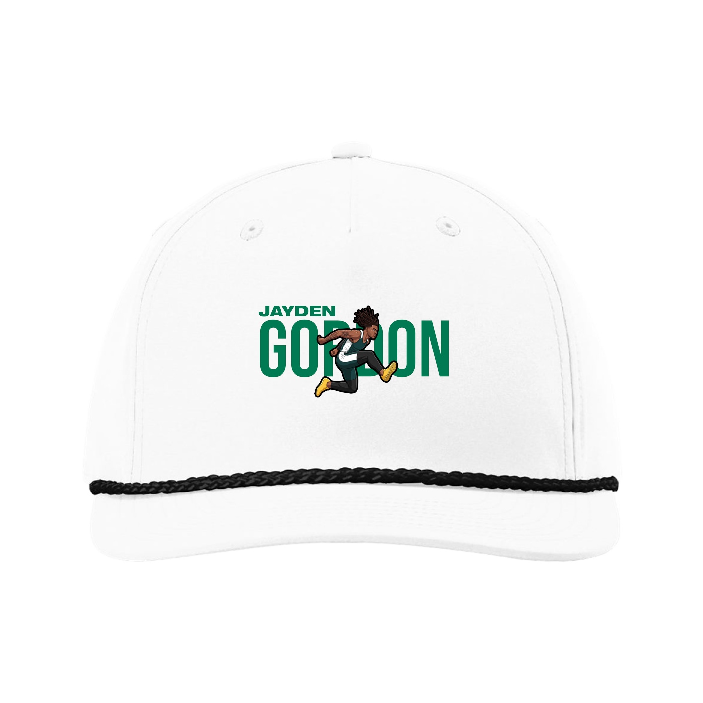 Five-Panel Classic Rope Cap — Player Name in White