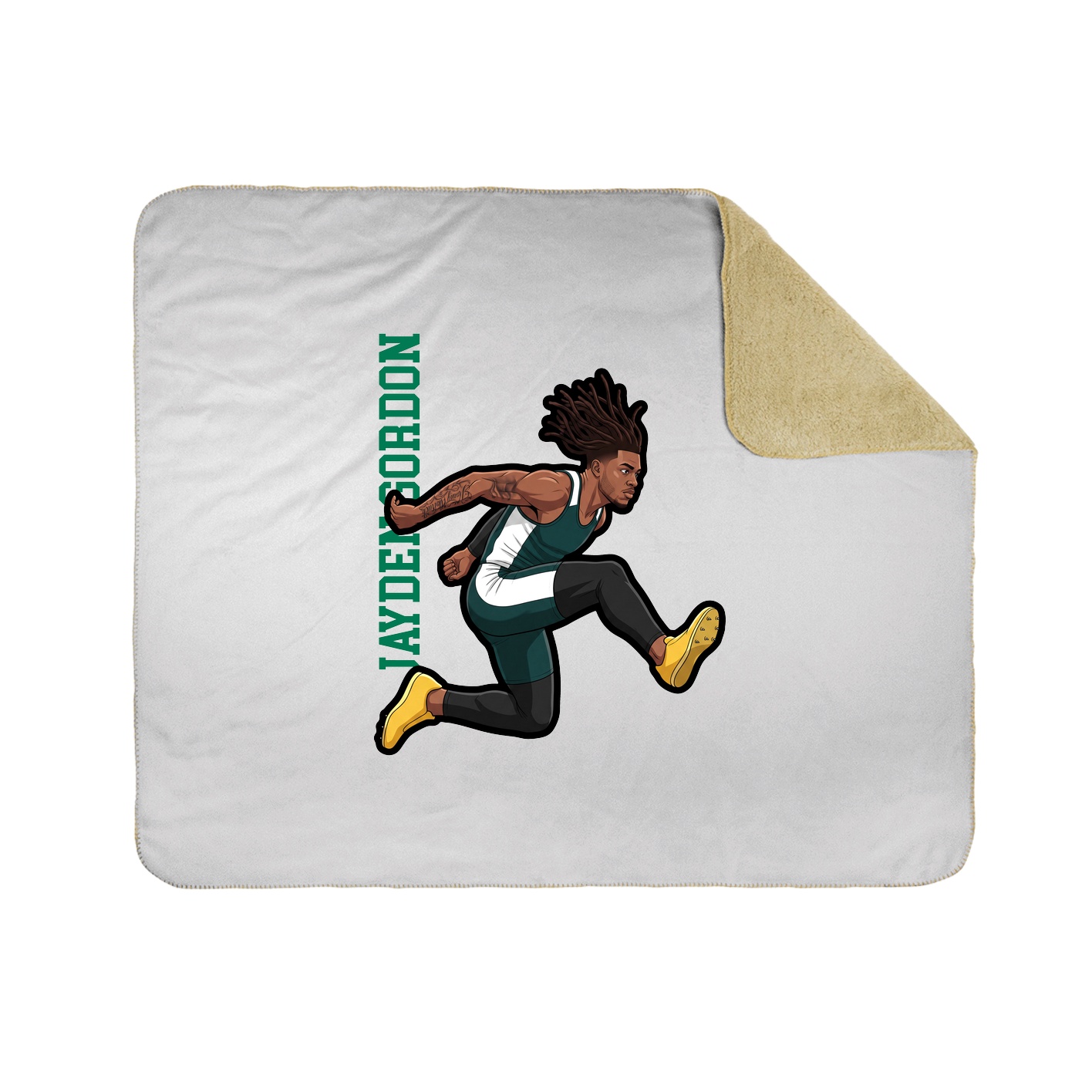 Throw Blanket — Name Vertical in White