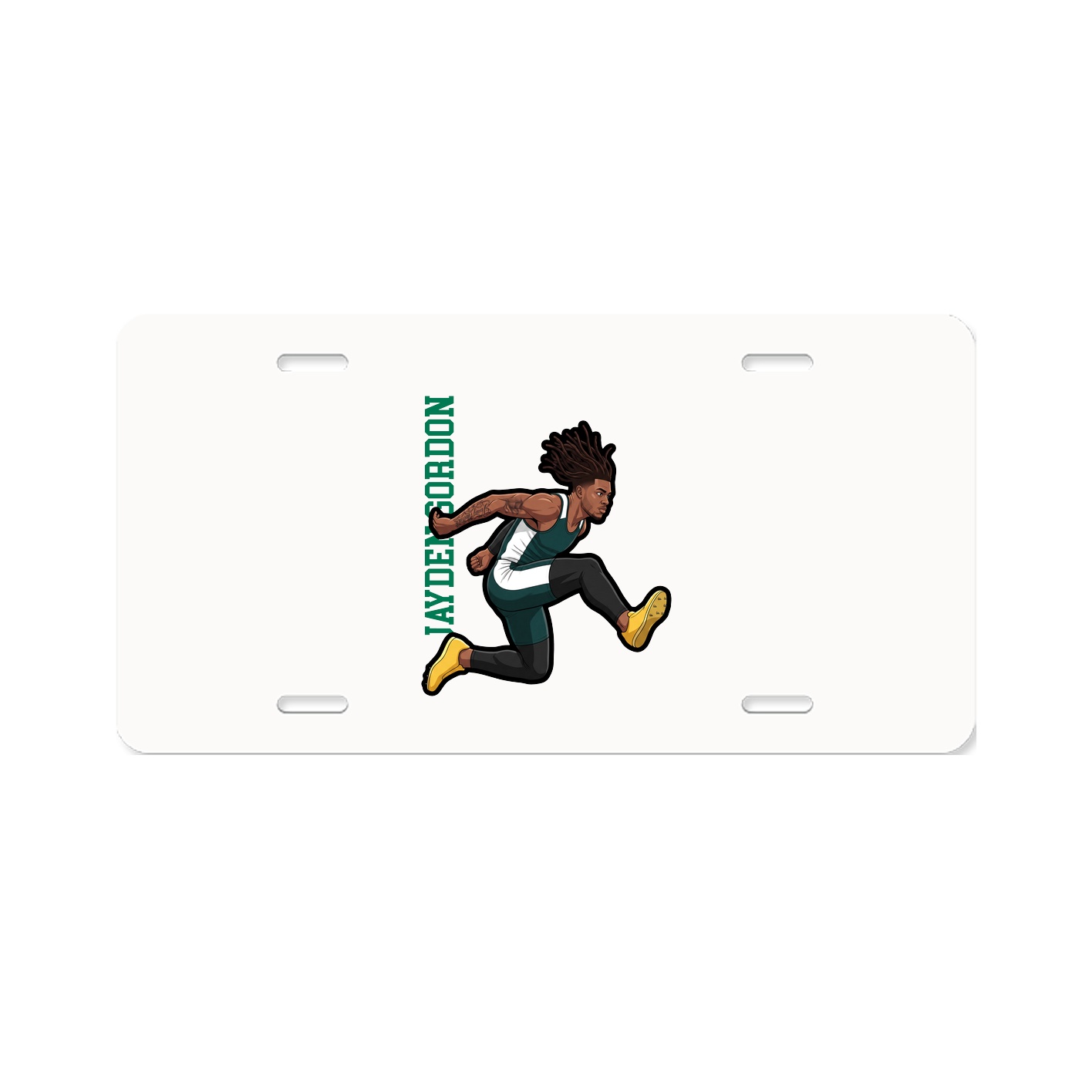 License Plate — Name Vertical in Classic