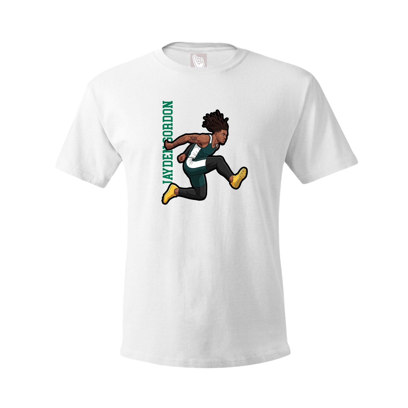 Youth Tee — Name Vertical in White