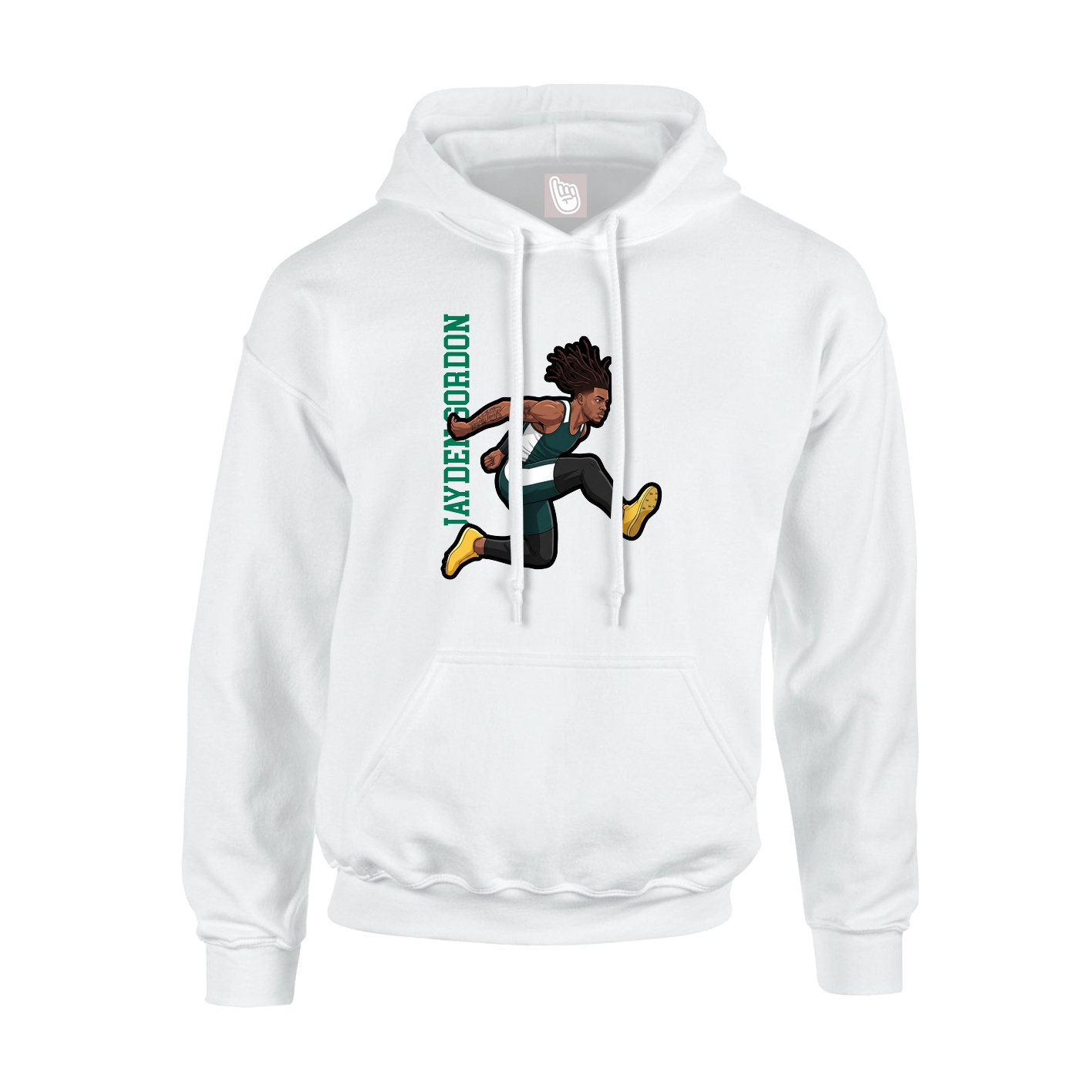 Hoodie — Name Vertical in White