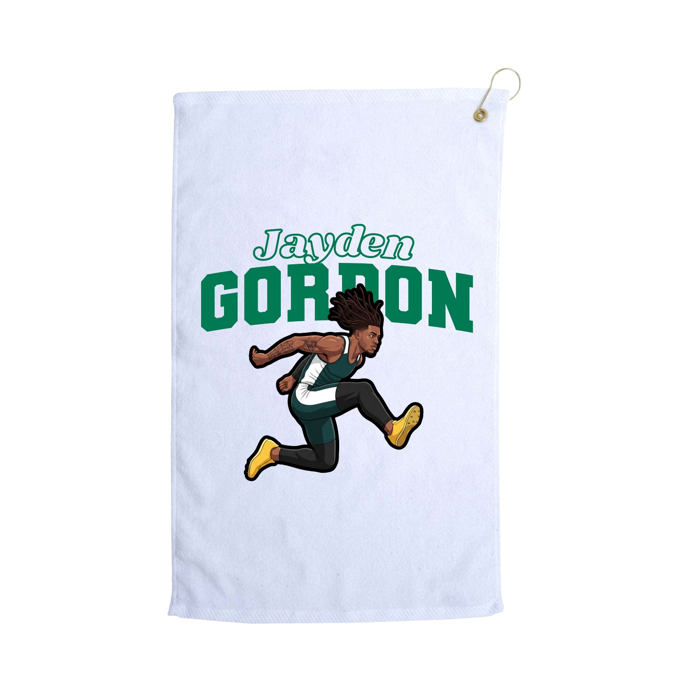 Golf Towel — Name Arch in White