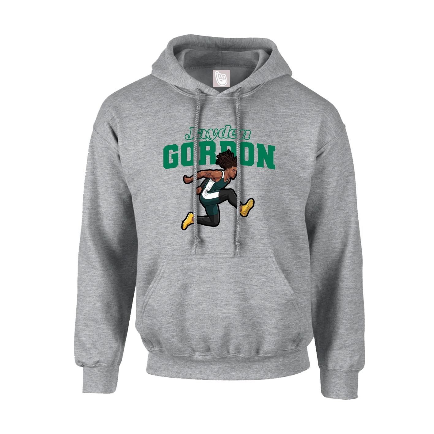 Youth Hoodie — Name Arch in Grey
