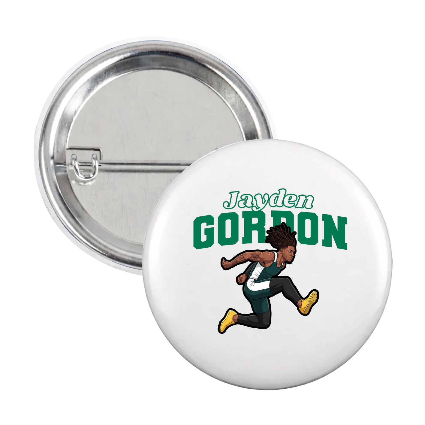 Game Day Button — Name Arch in White