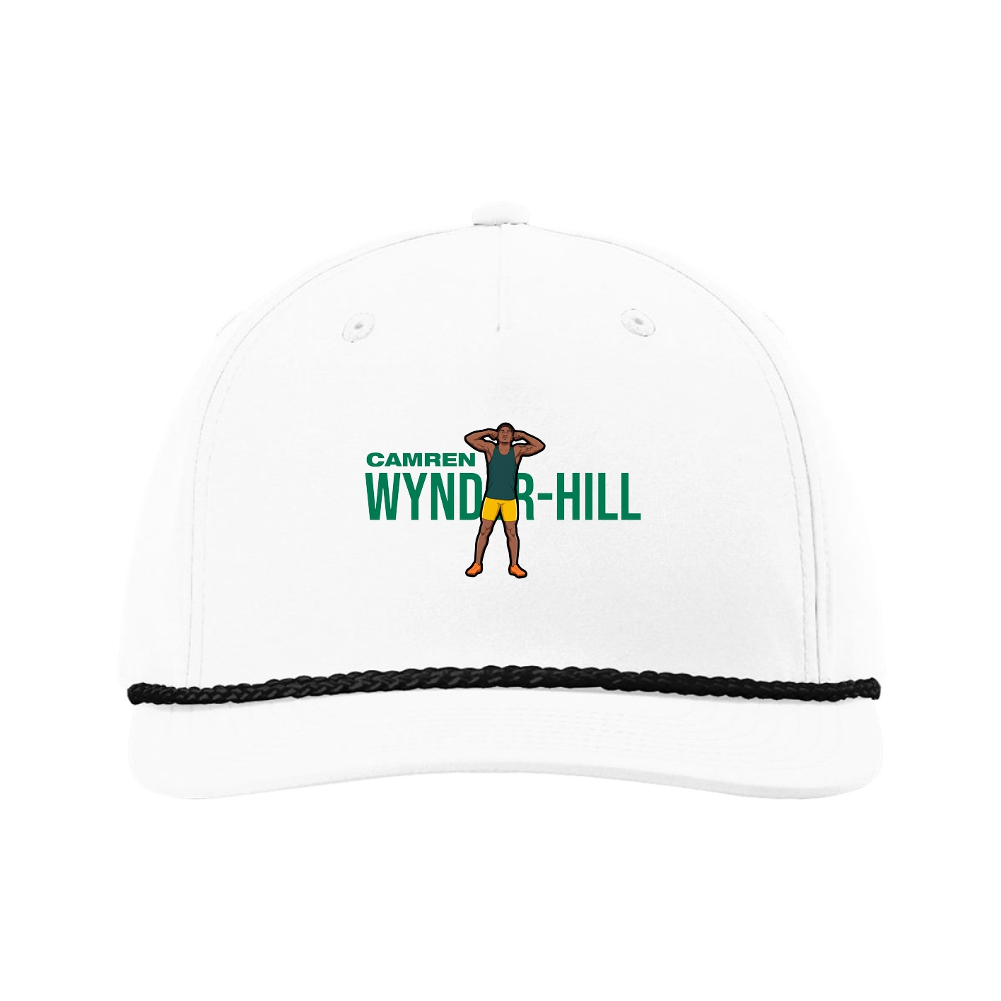 Five-Panel Classic Rope Cap — Player Name in White