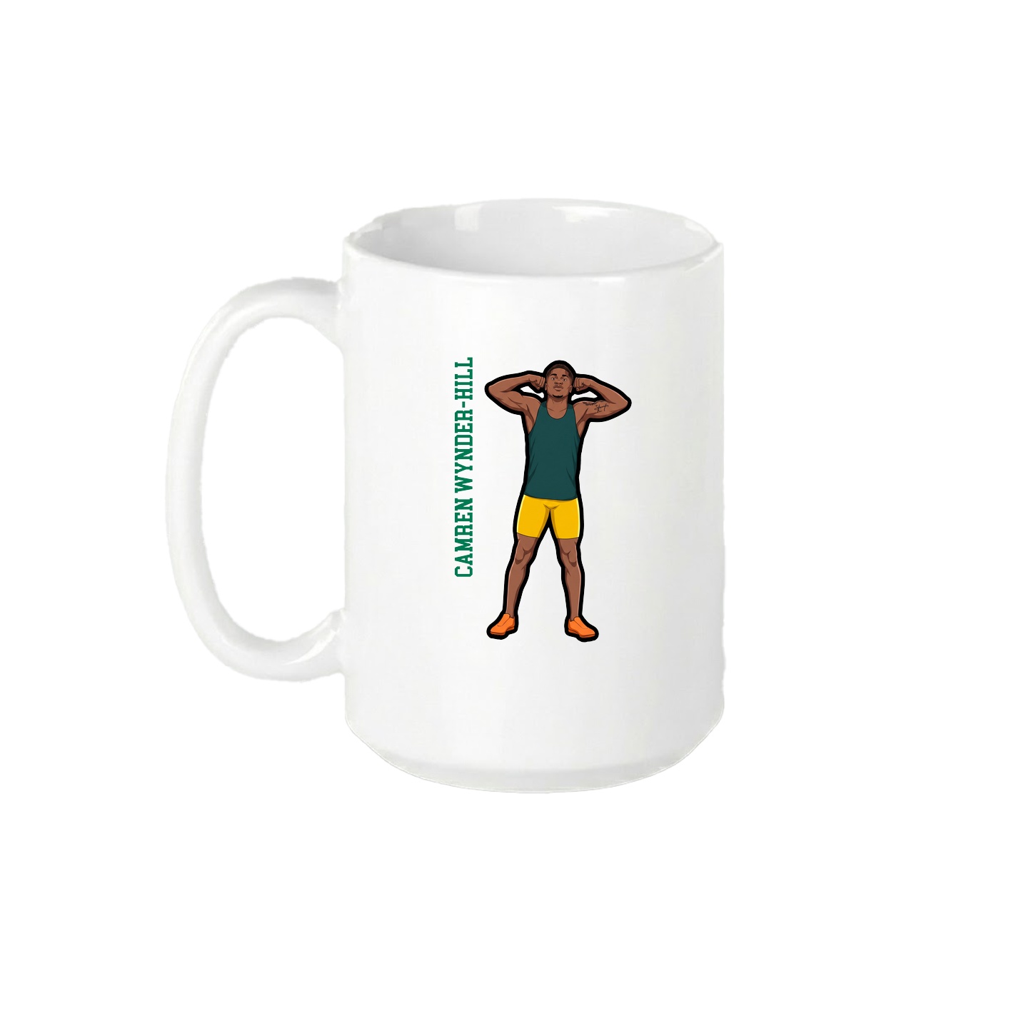 15oz Coffee Mug — Name Vertical in White