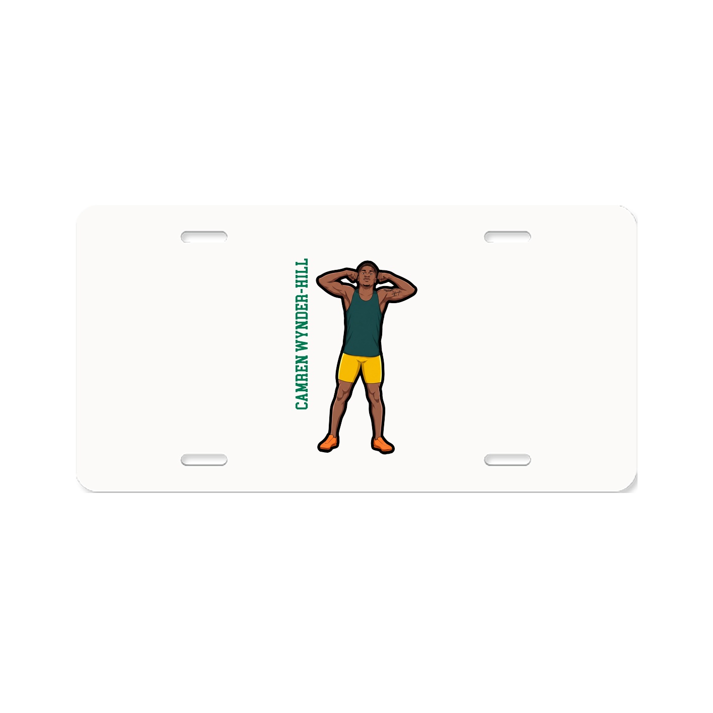 License Plate — Name Vertical in Classic