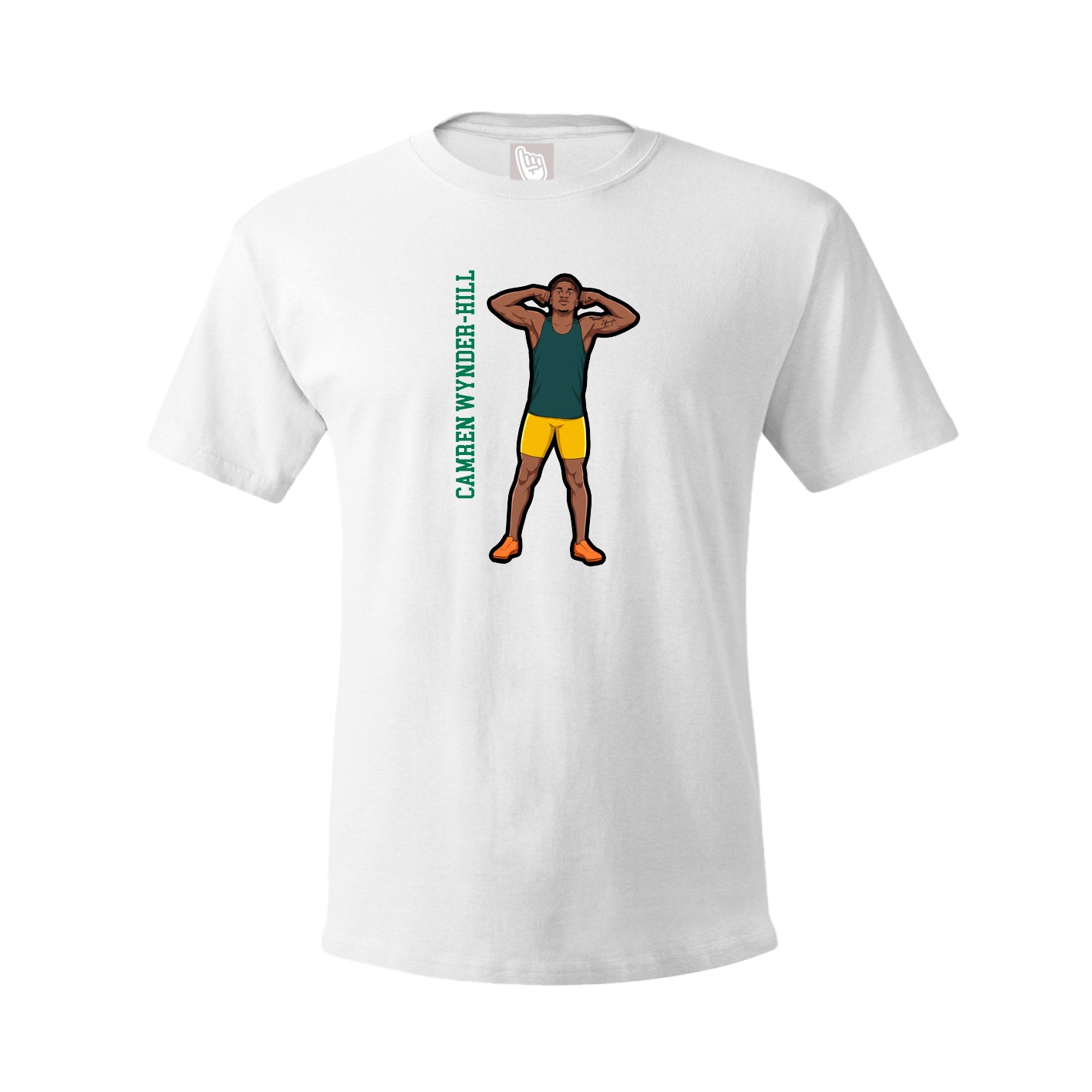 Tee — Name Vertical in White