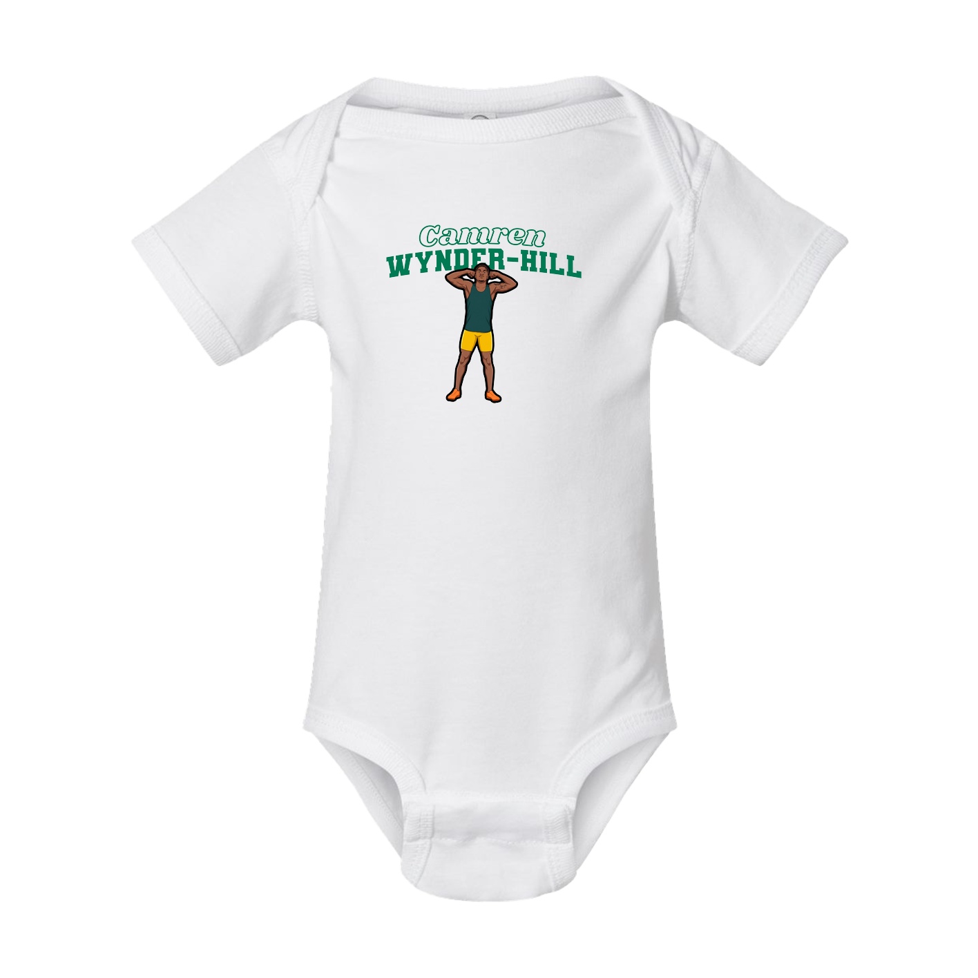 Baby Onesie — Name Arch in White