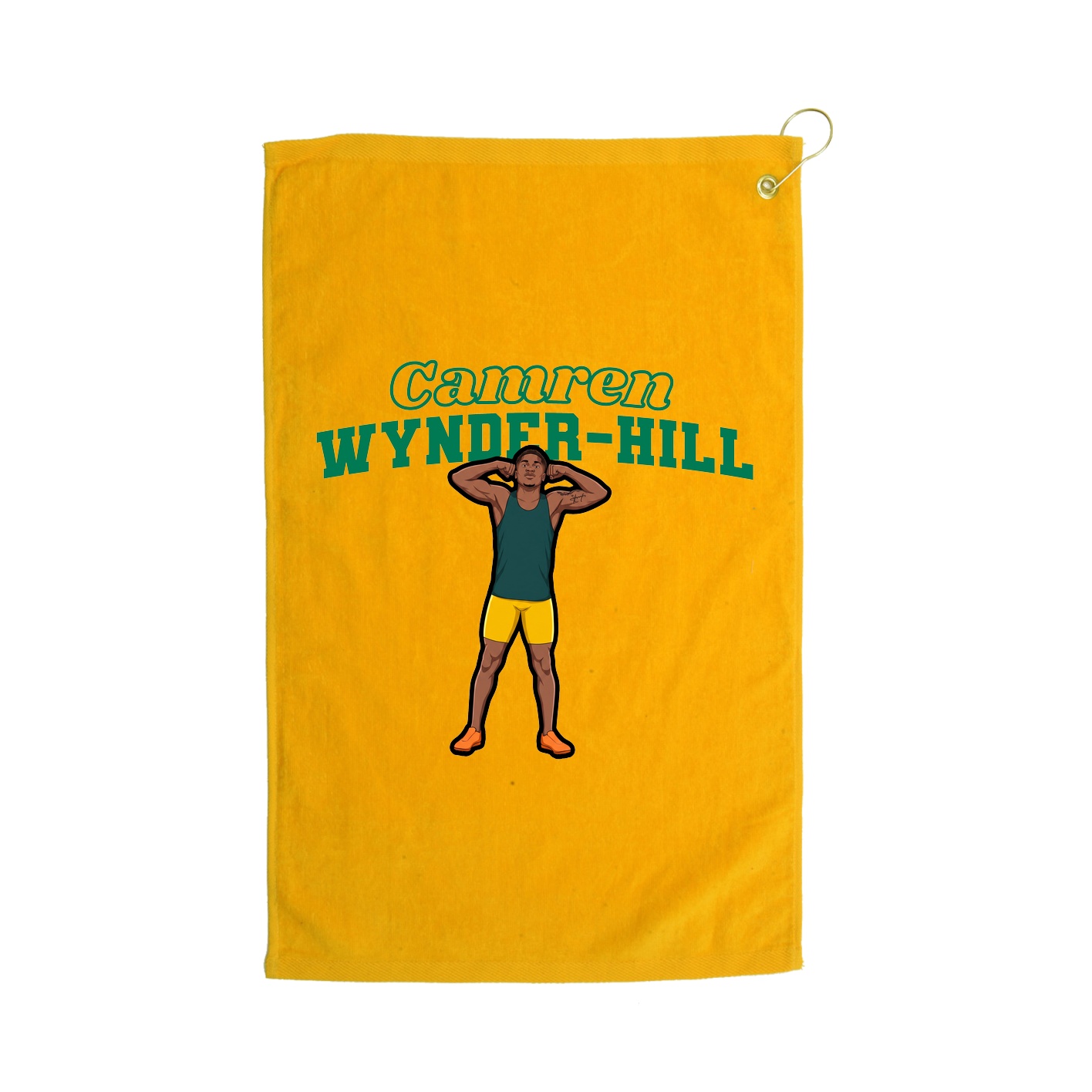 Golf Towel — Name Arch in Gold