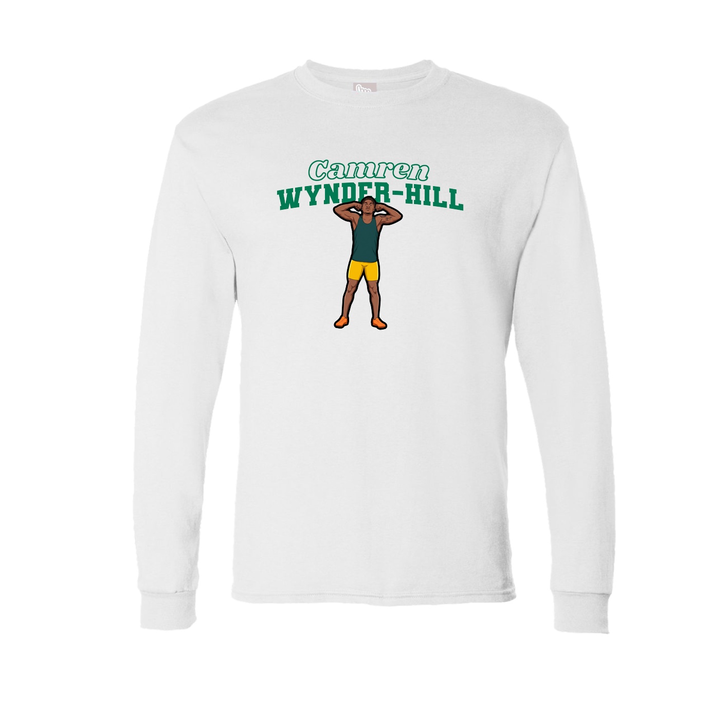 Long Sleeve Tee — Name Arch in White