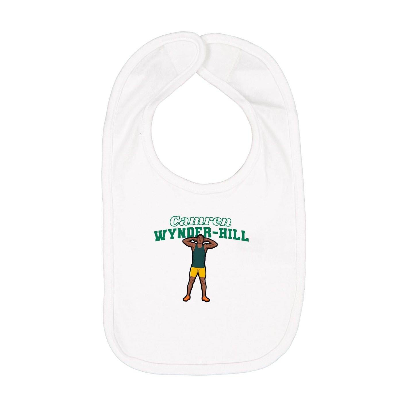 Infant Bib — Name Arch in White