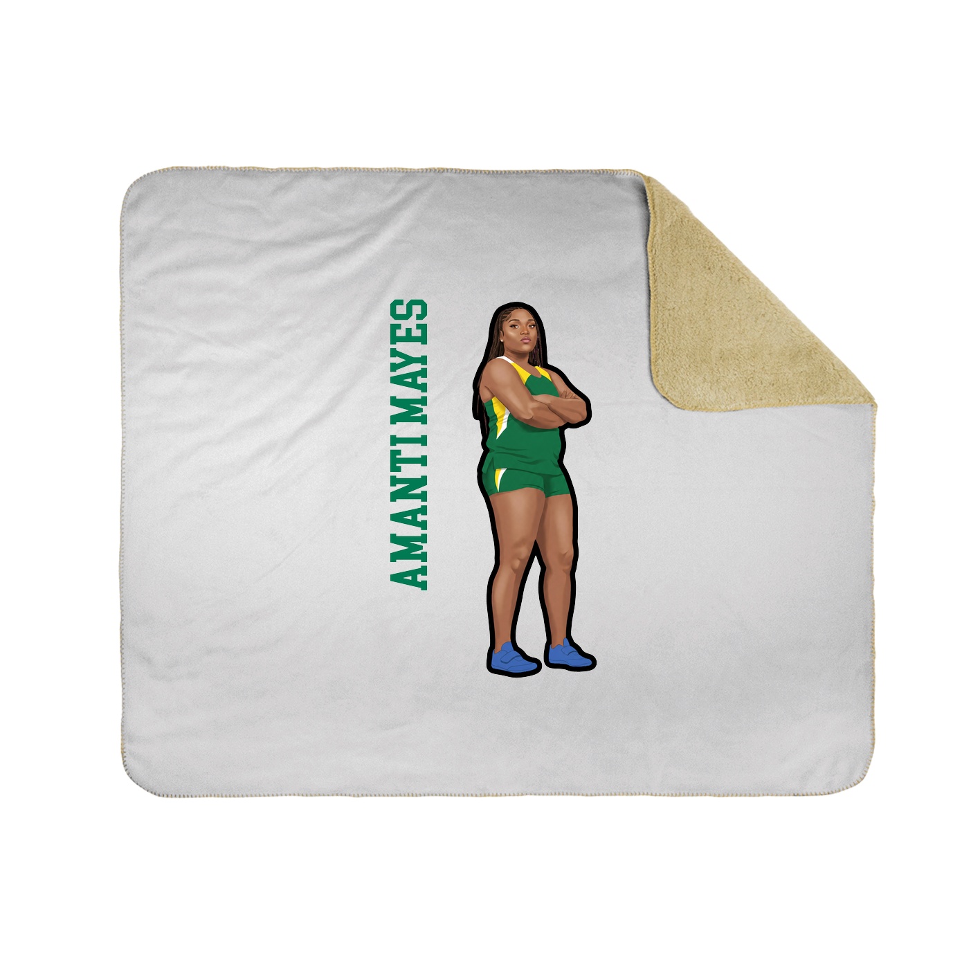 Throw Blanket — Name Vertical in White