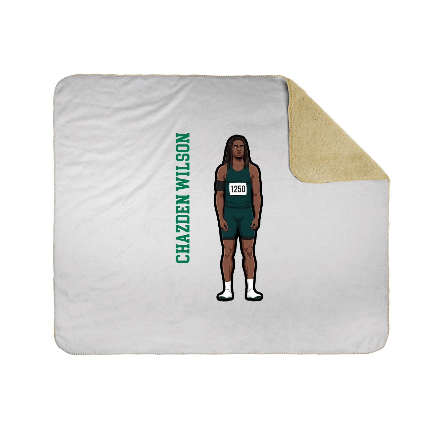 Throw Blanket — Name Vertical in White