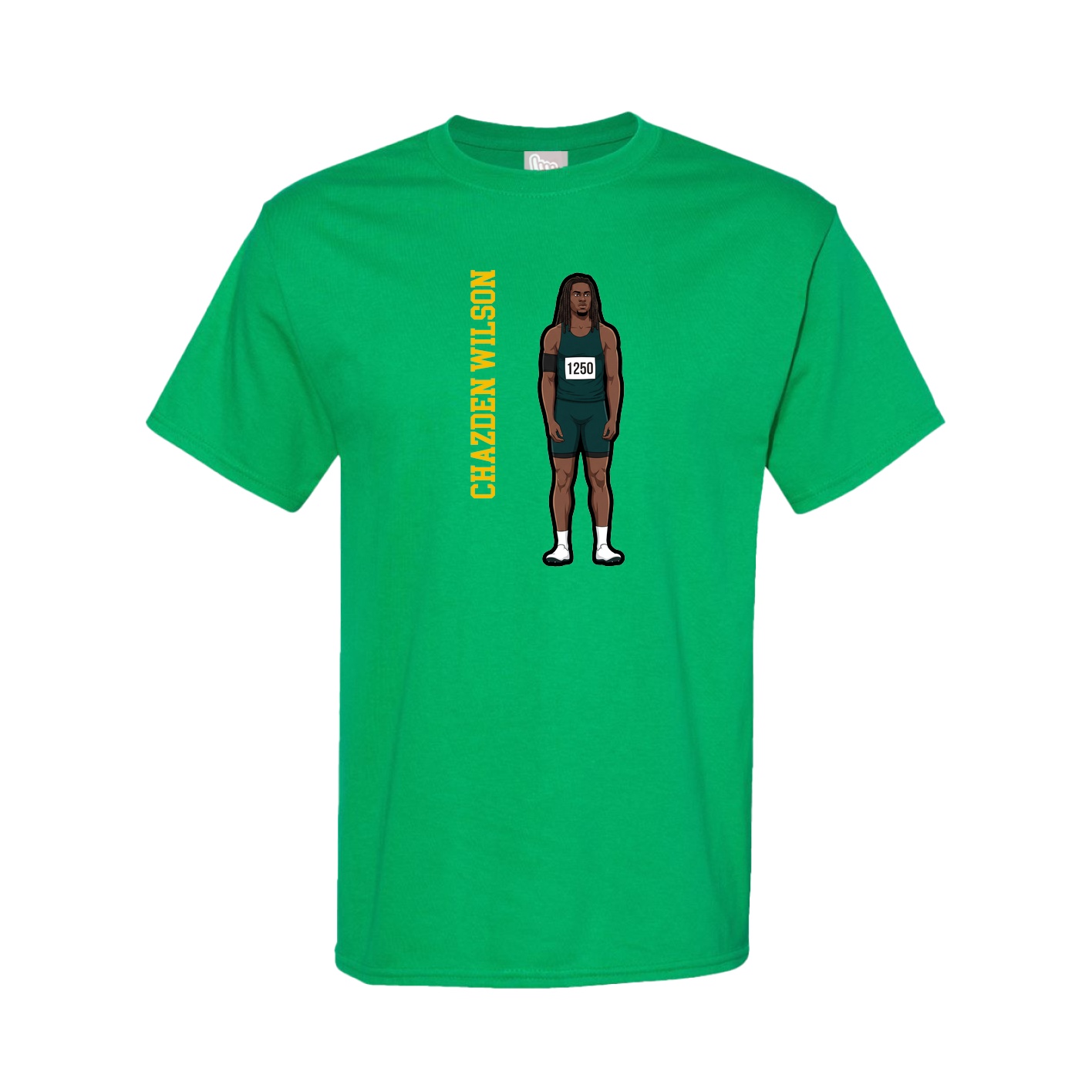Tee — Name Vertical in Green