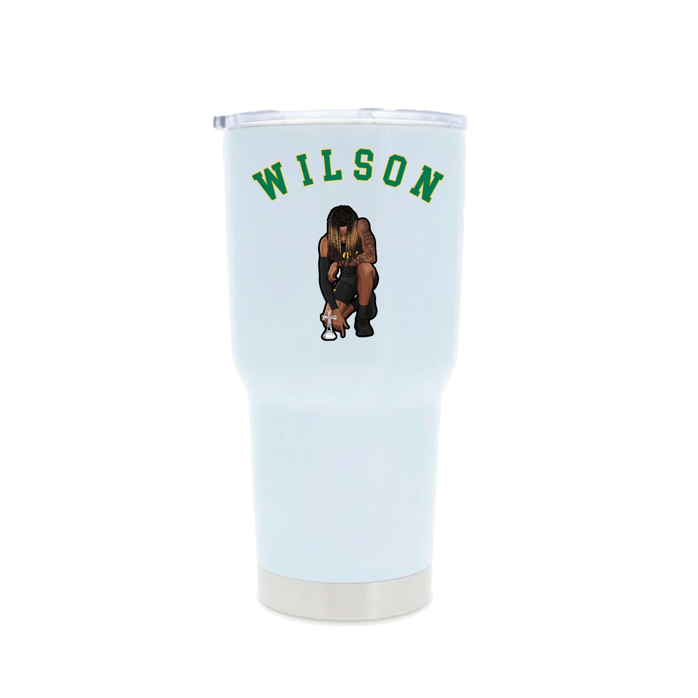 30oz Stainless Steel Tumbler — Shirsey Arch in White