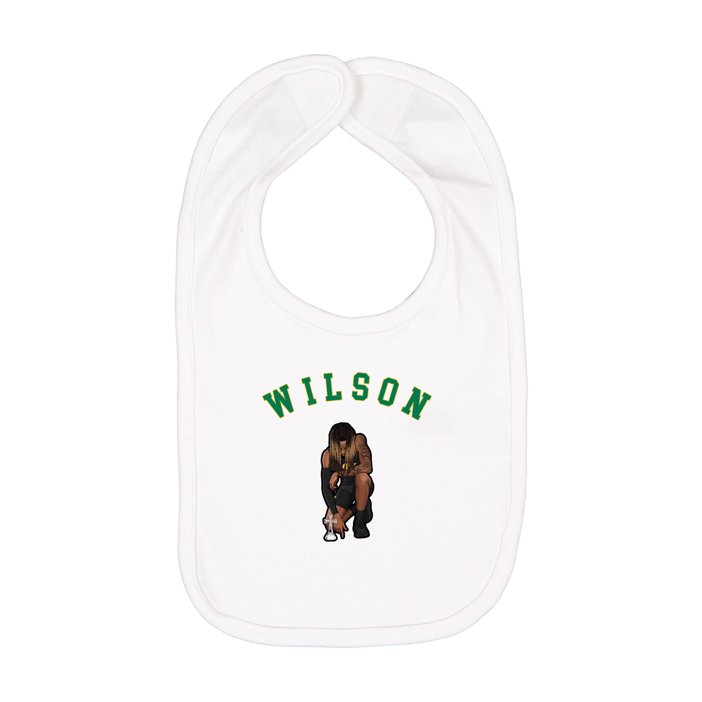 Infant Bib — Shirsey Arch in White