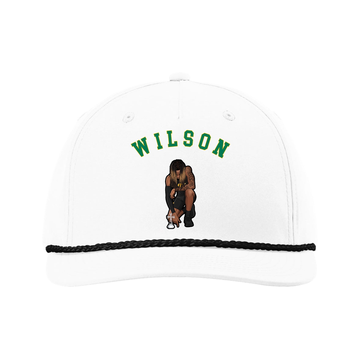 Five-Panel Classic Rope Cap — Shirsey Arch in White
