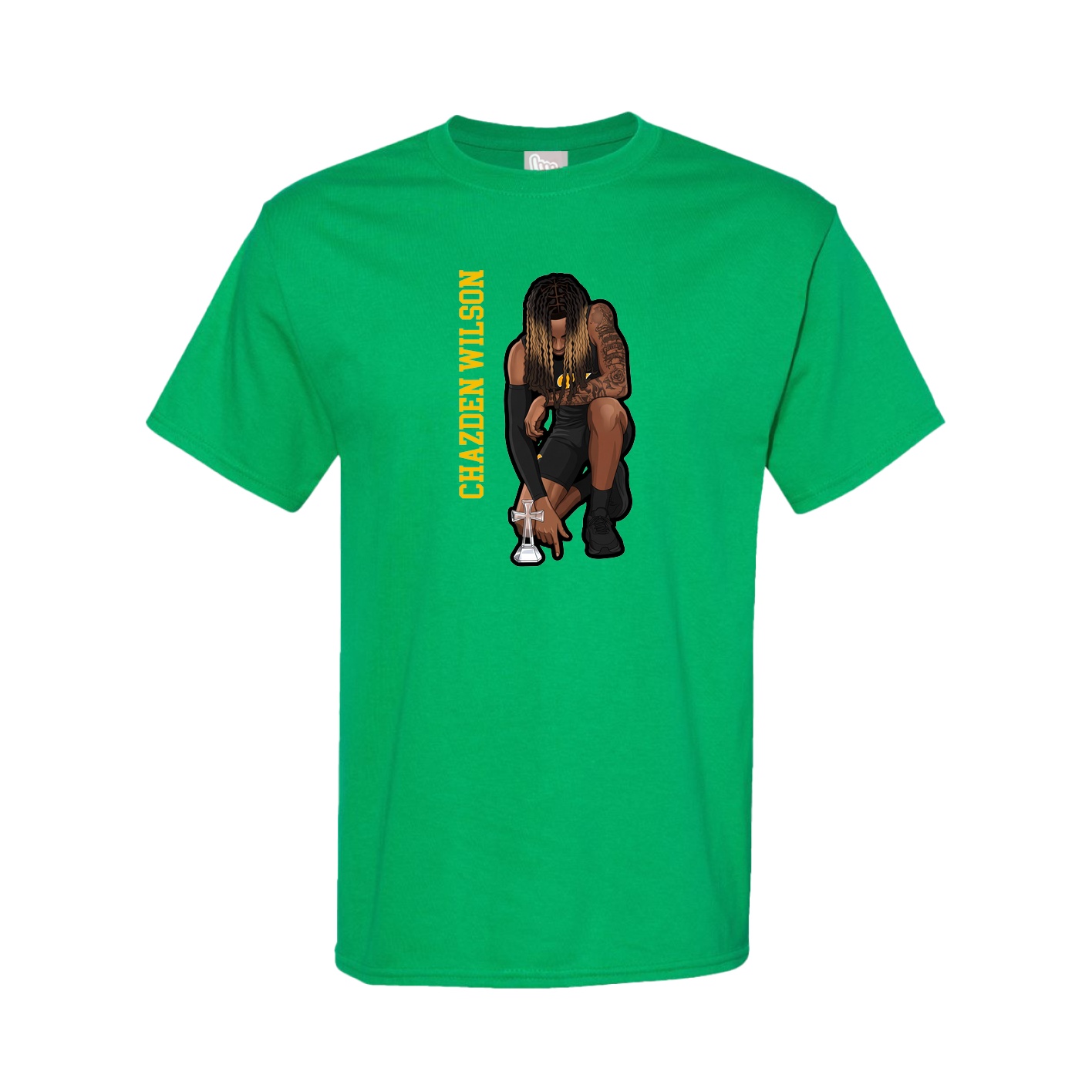 Youth Tee — Name Vertical in Green