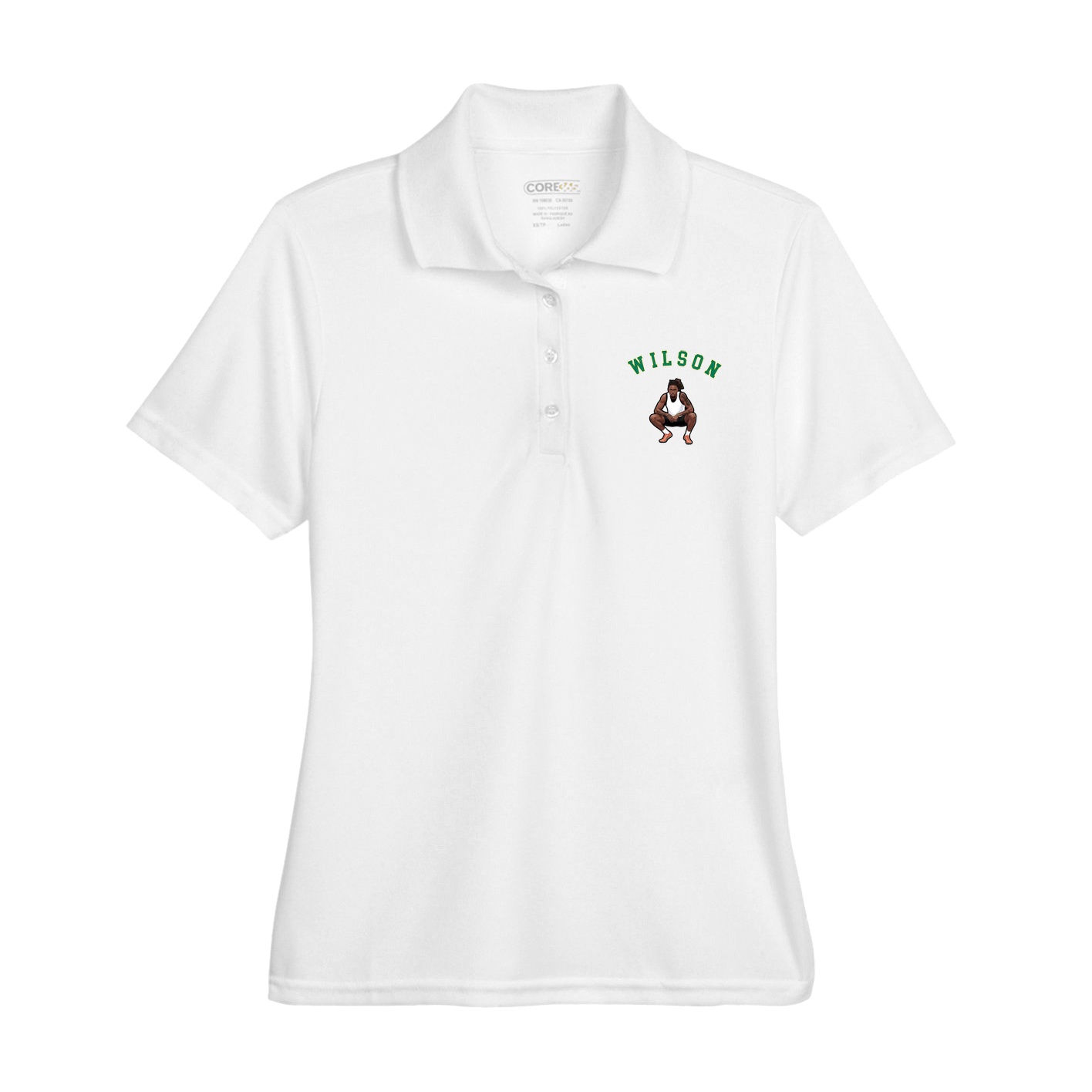 Womens Performance Polo — Shirsey Arch in White