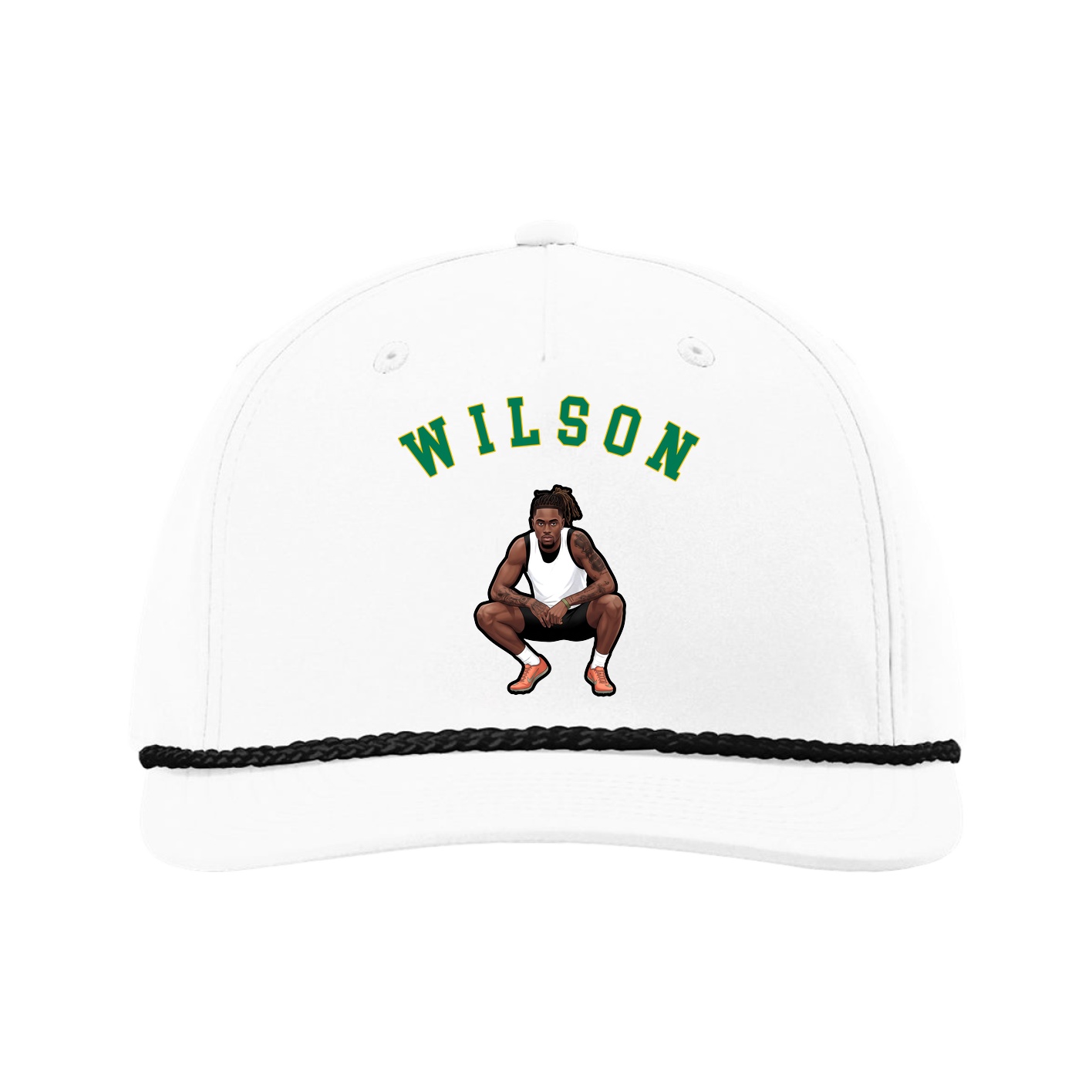 Five-Panel Classic Rope Cap — Shirsey Arch in White