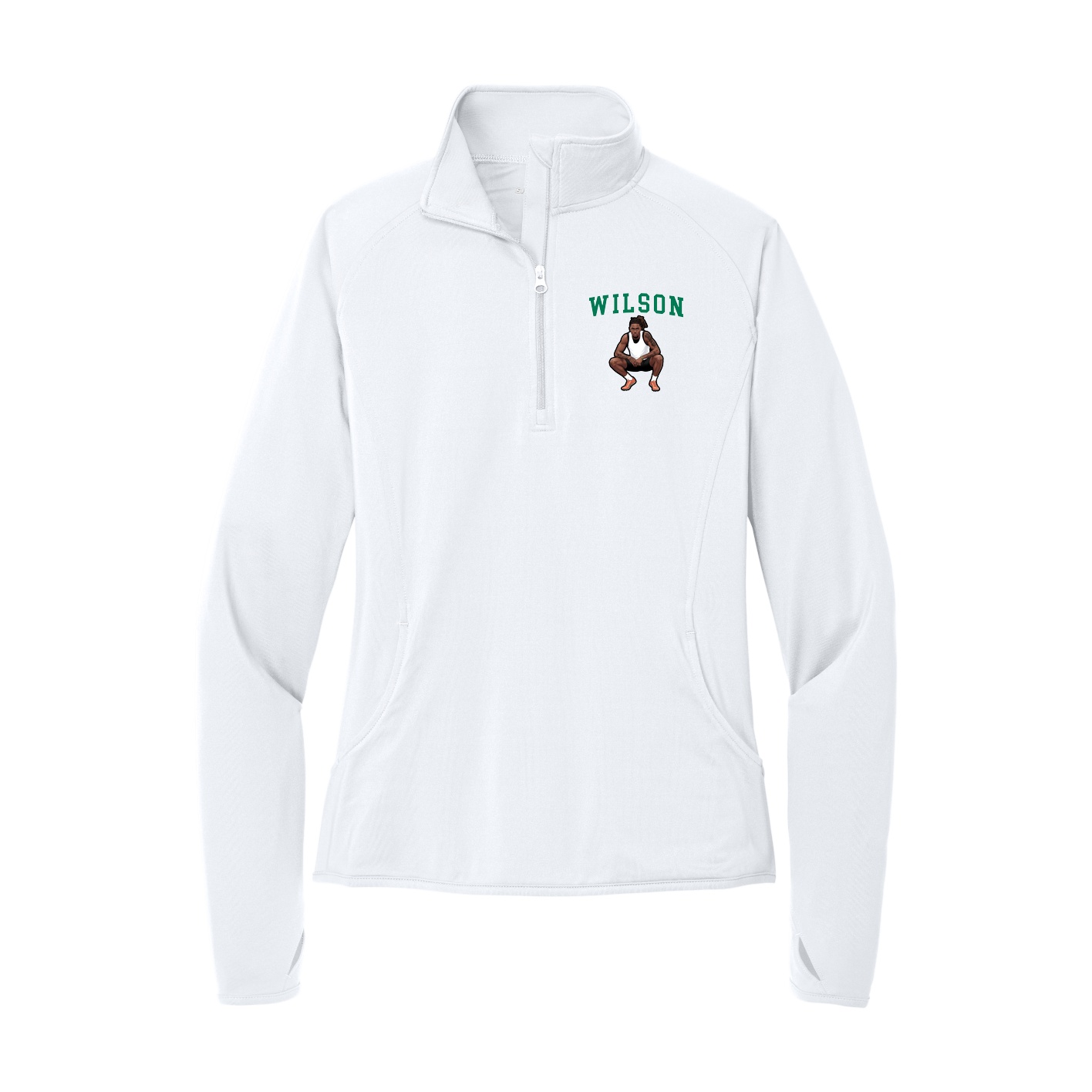 Women's Q-Zip Pullover — Shirsey in White