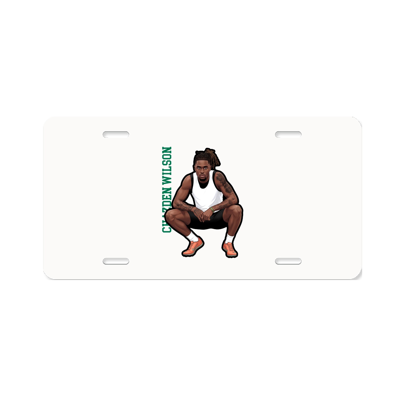 License Plate — Name Vertical in Classic