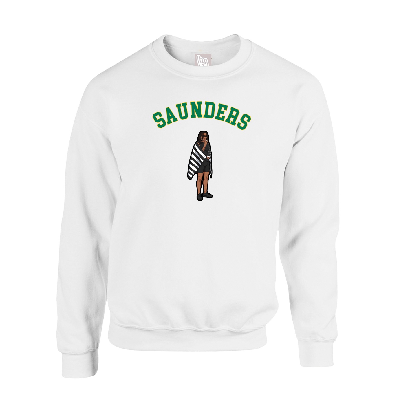Fleece Crew — Shirsey Arch in White