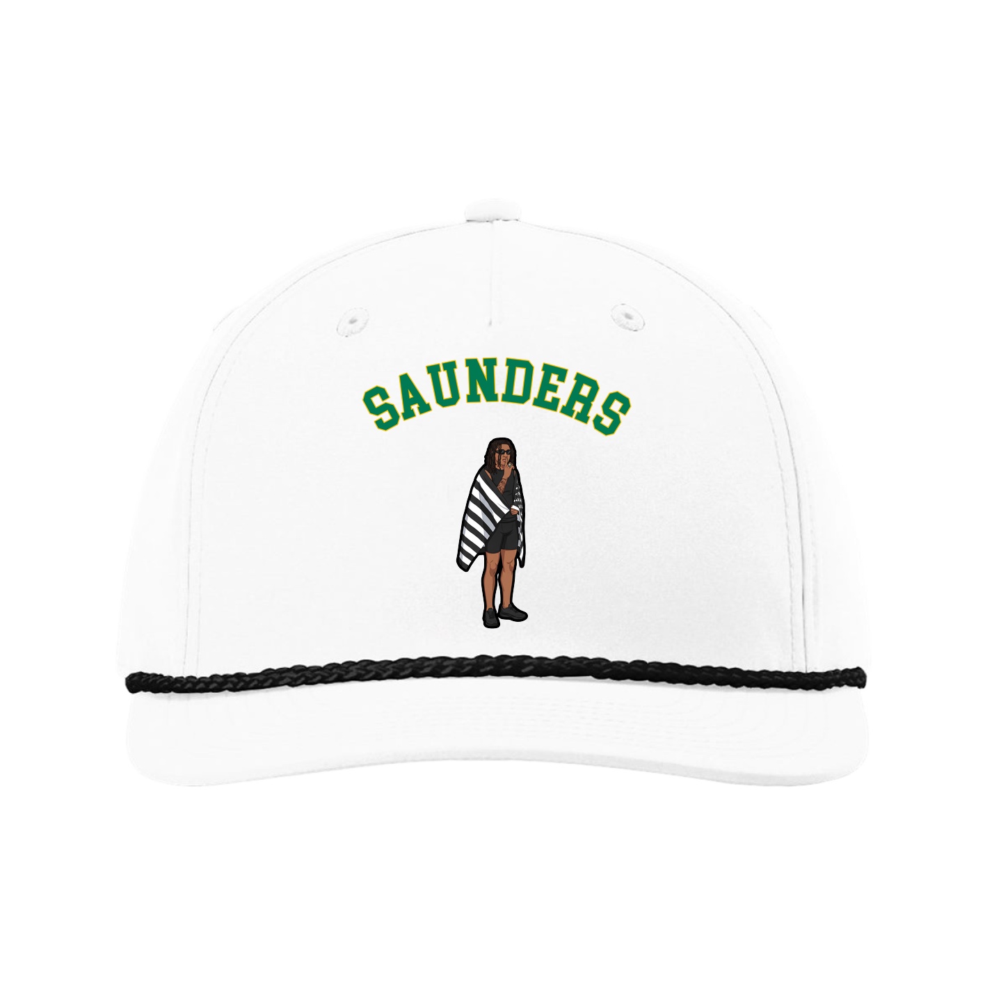 Five-Panel Classic Rope Cap — Shirsey Arch in White