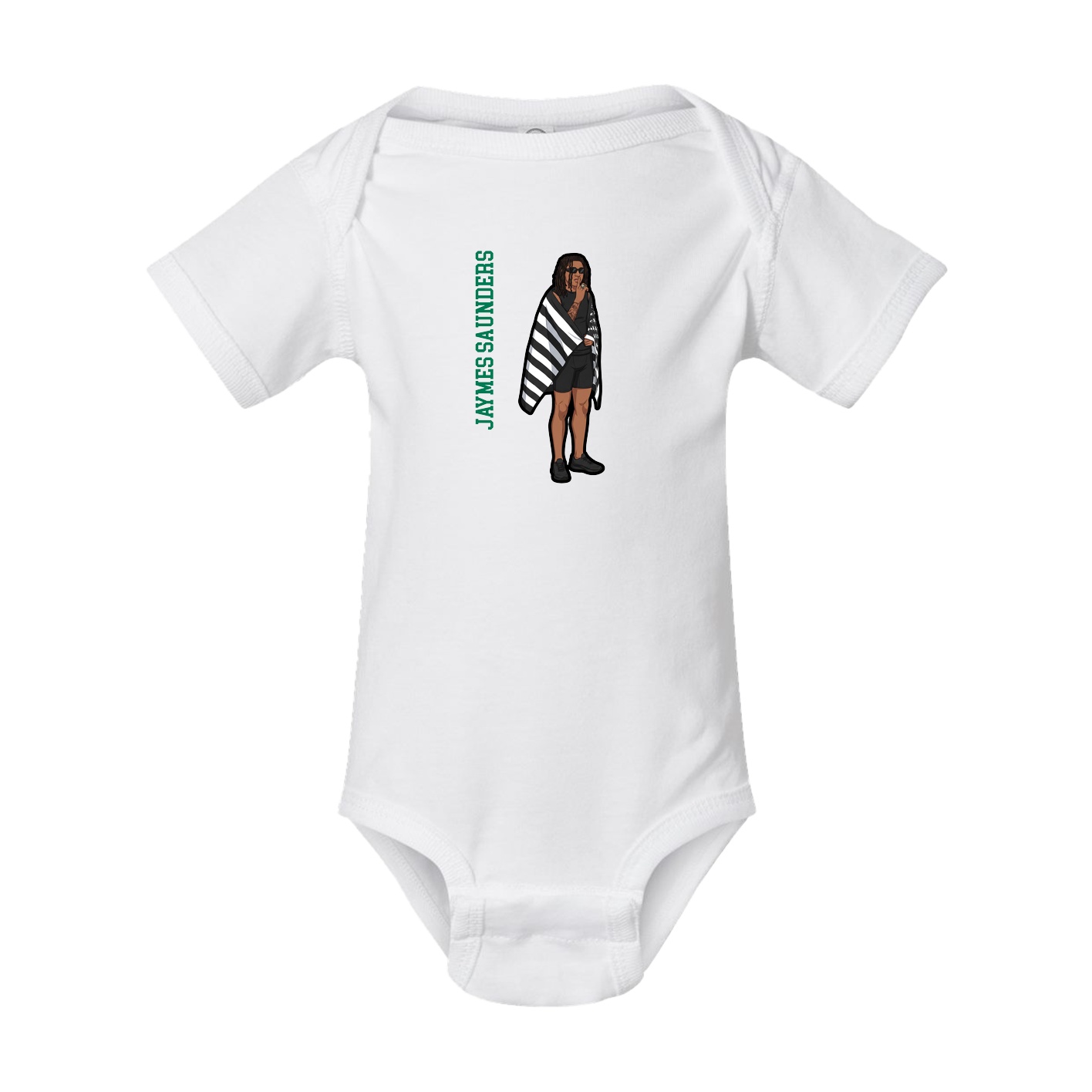 Baby Onesie — Name Vertical in White