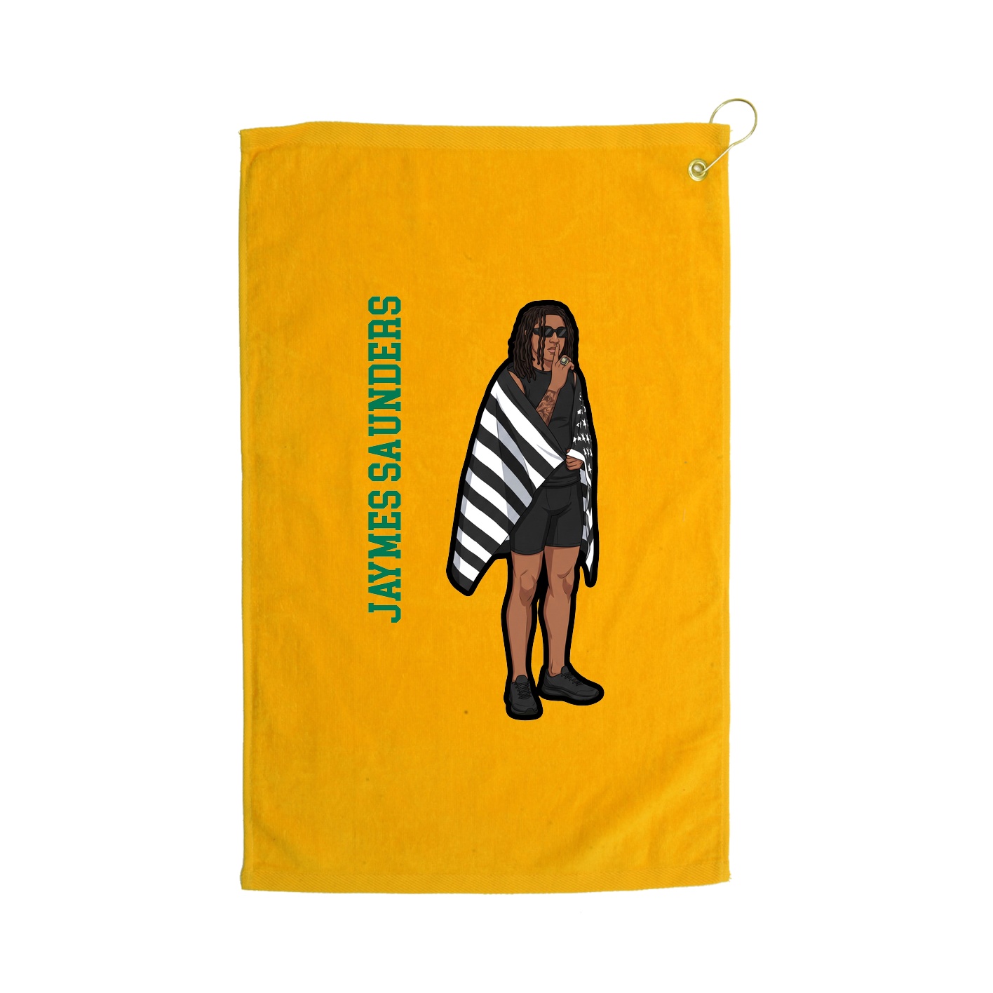Golf Towel — Name Vertical in Gold