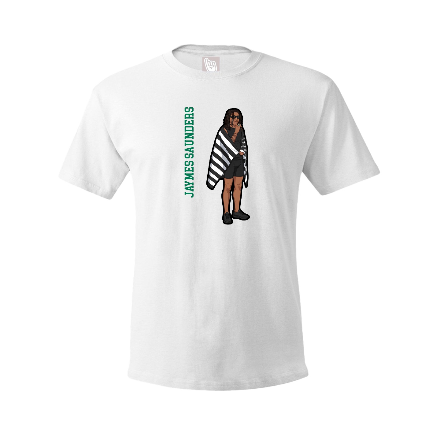 Youth Tee — Name Vertical in White