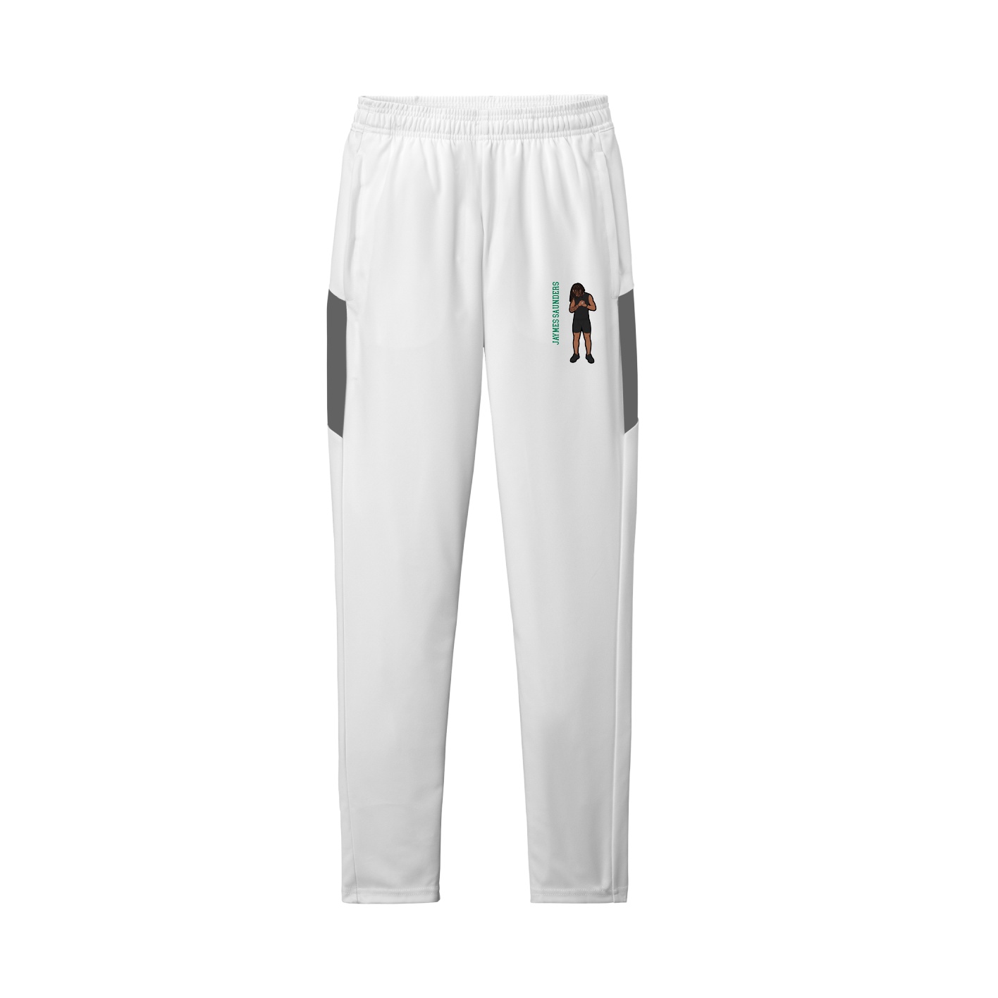 Team Travel Pant — Name Vertical in White/Grey