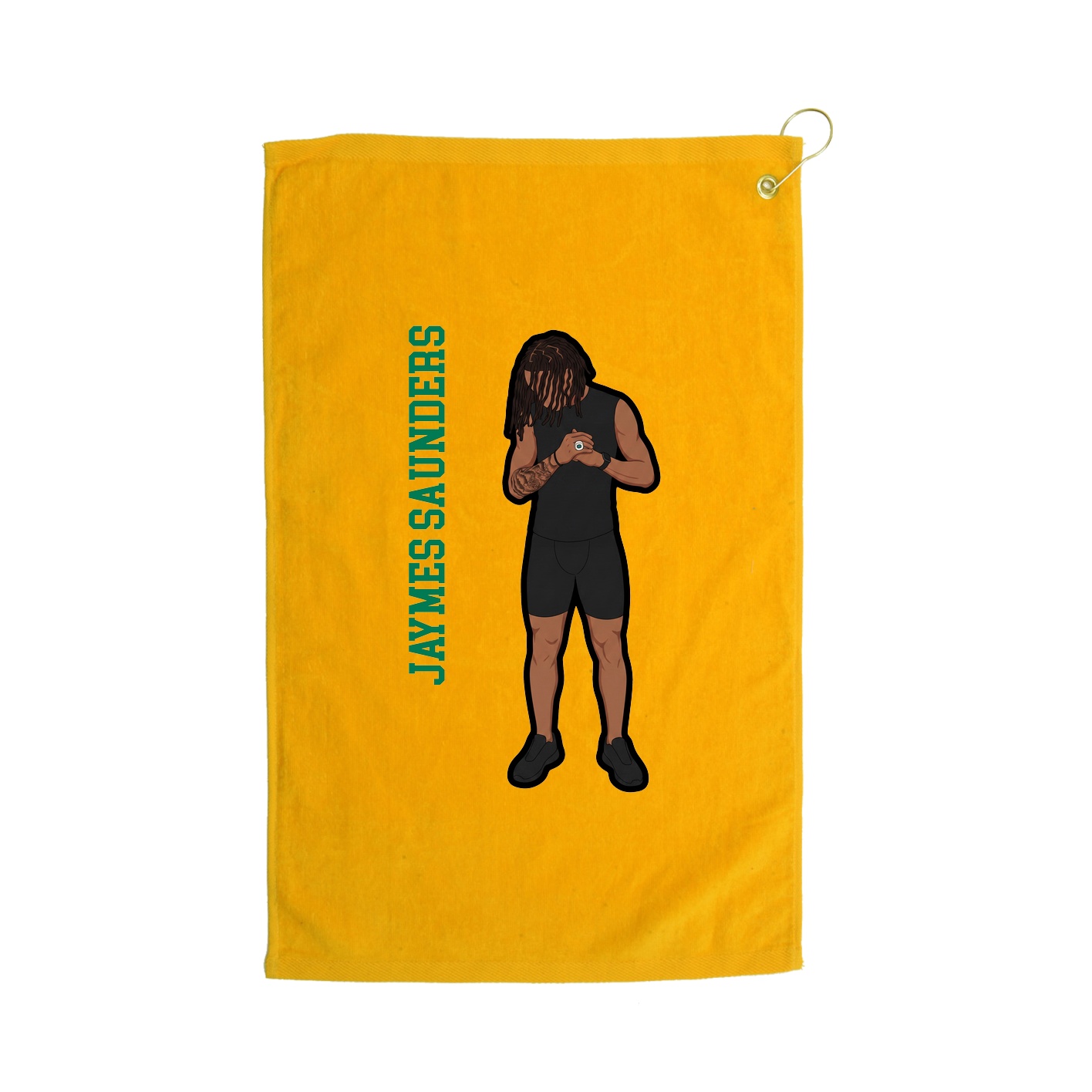 Golf Towel — Name Vertical in Gold