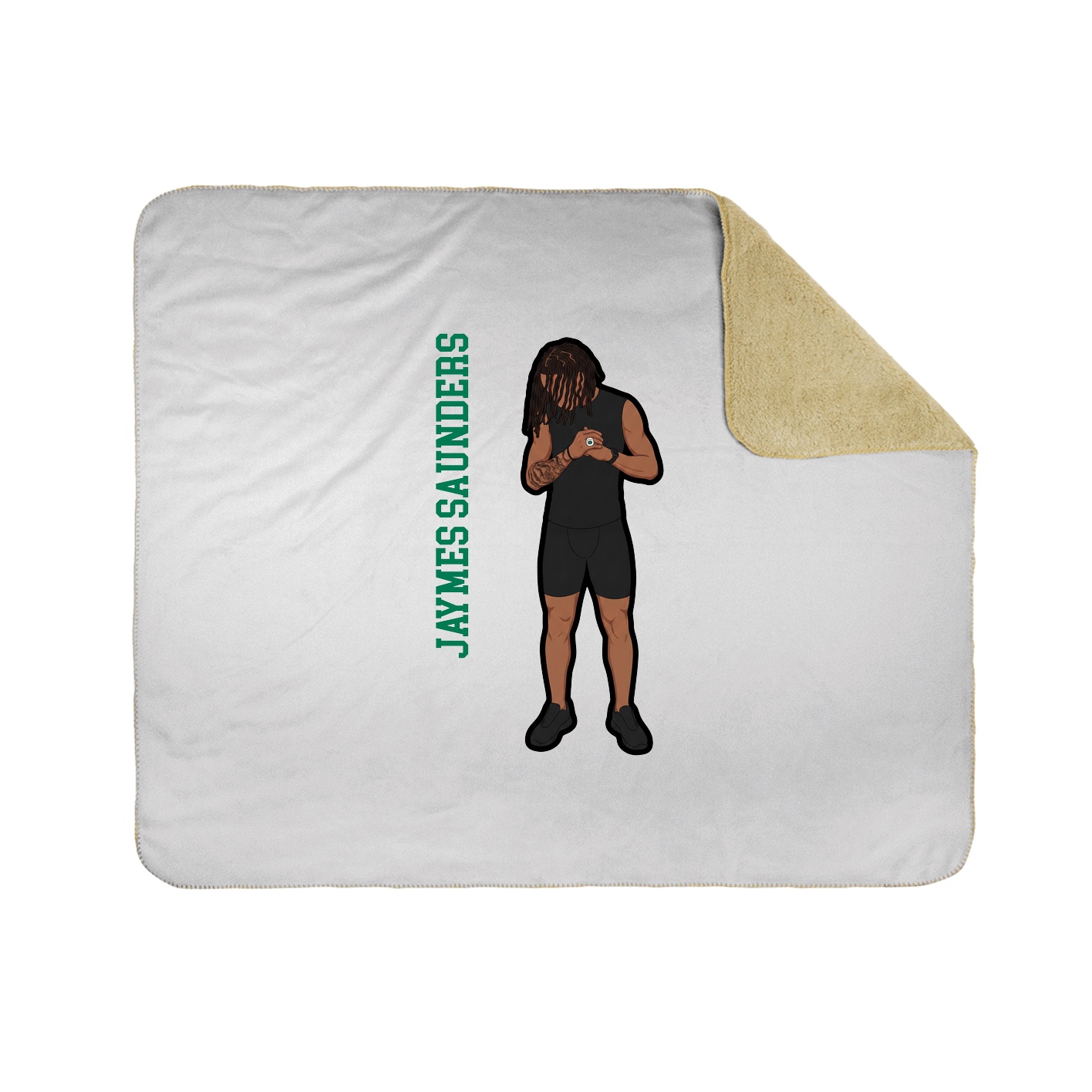 Throw Blanket — Name Vertical in White