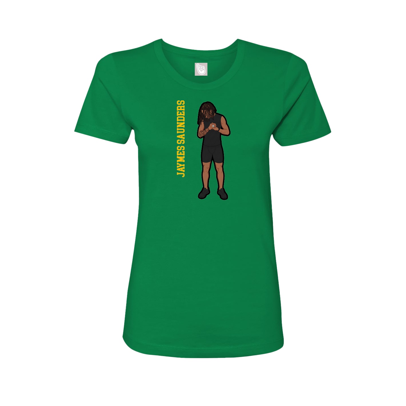 Womens Tee — Name Vertical in Green