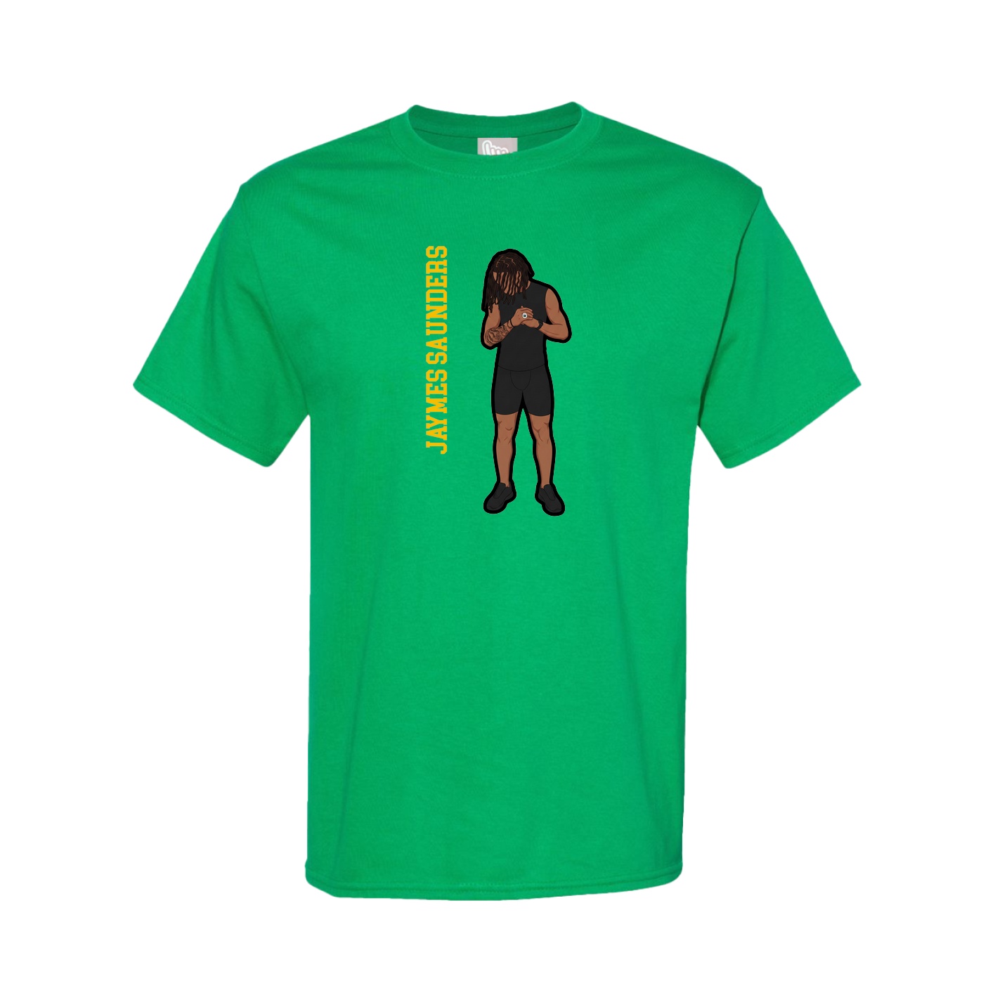 Youth Tee — Name Vertical in Green