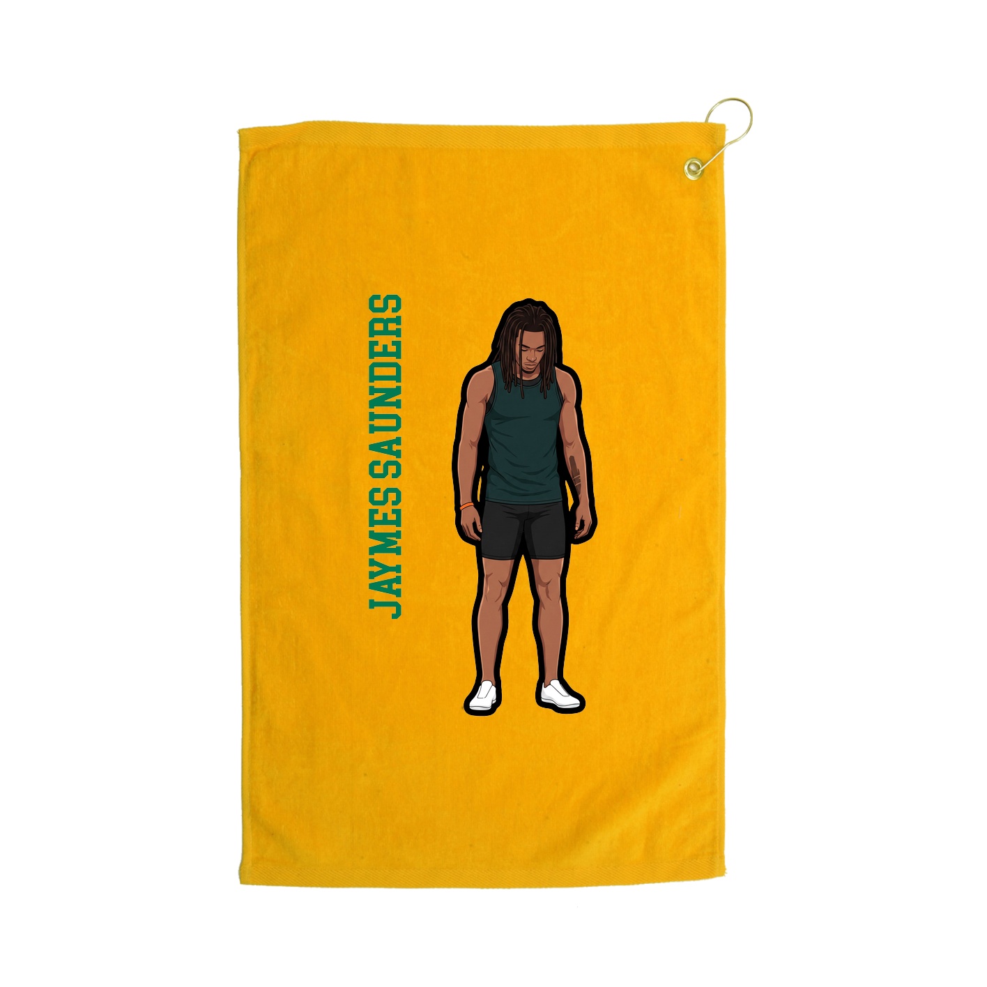 Golf Towel — Name Vertical in Gold