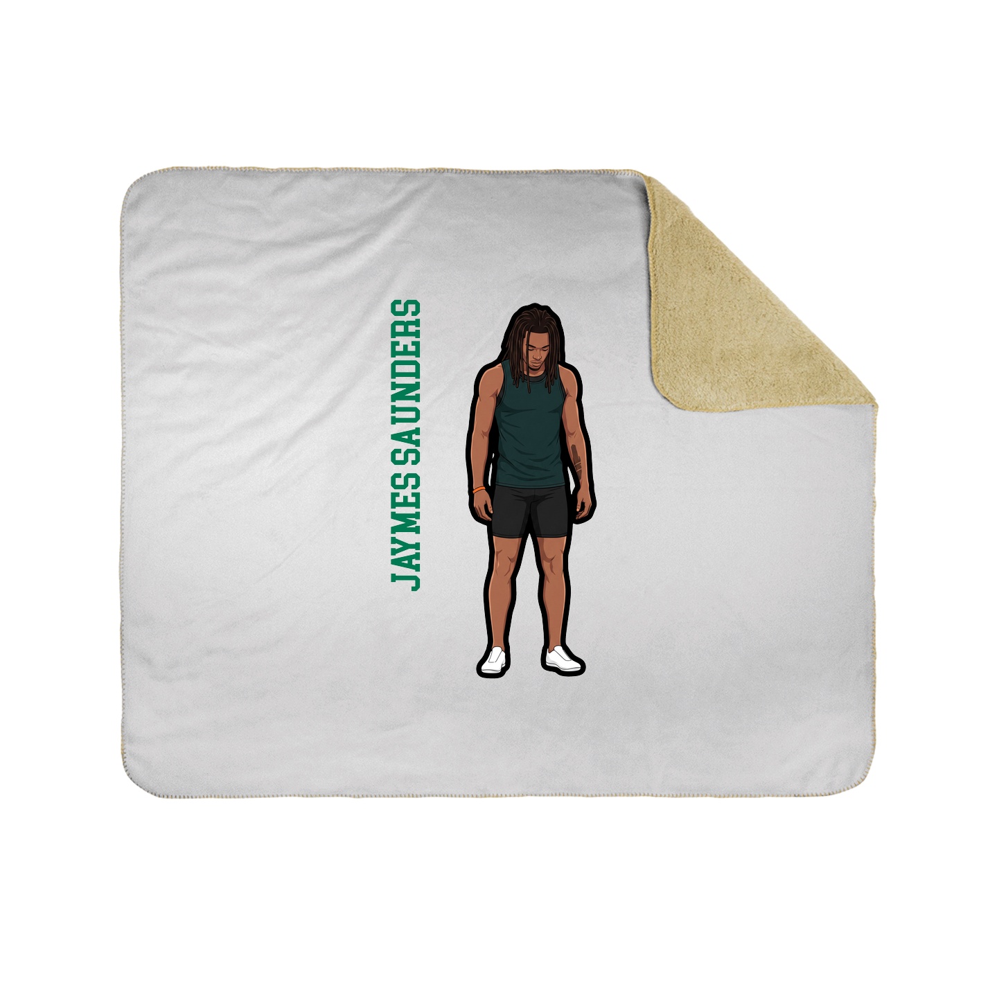 Throw Blanket — Name Vertical in White